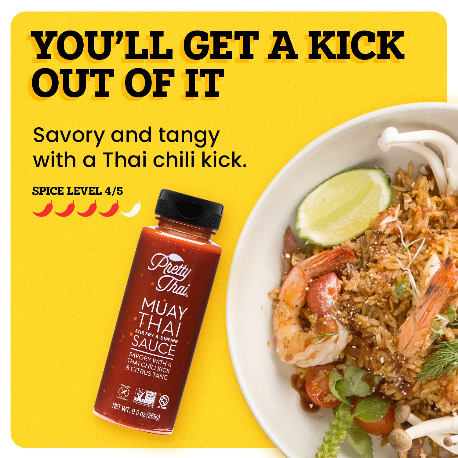 Authentic Thai Muay Thai Sauce - Gluten Free, Non-GMO Certified - 100% Natural Chili Hot Sauce for Stir Fry, Ramen, Dipping & Rice Seasoning - Perfect for Asian Cuisine, Meal Prep & Spicy Food Lovers