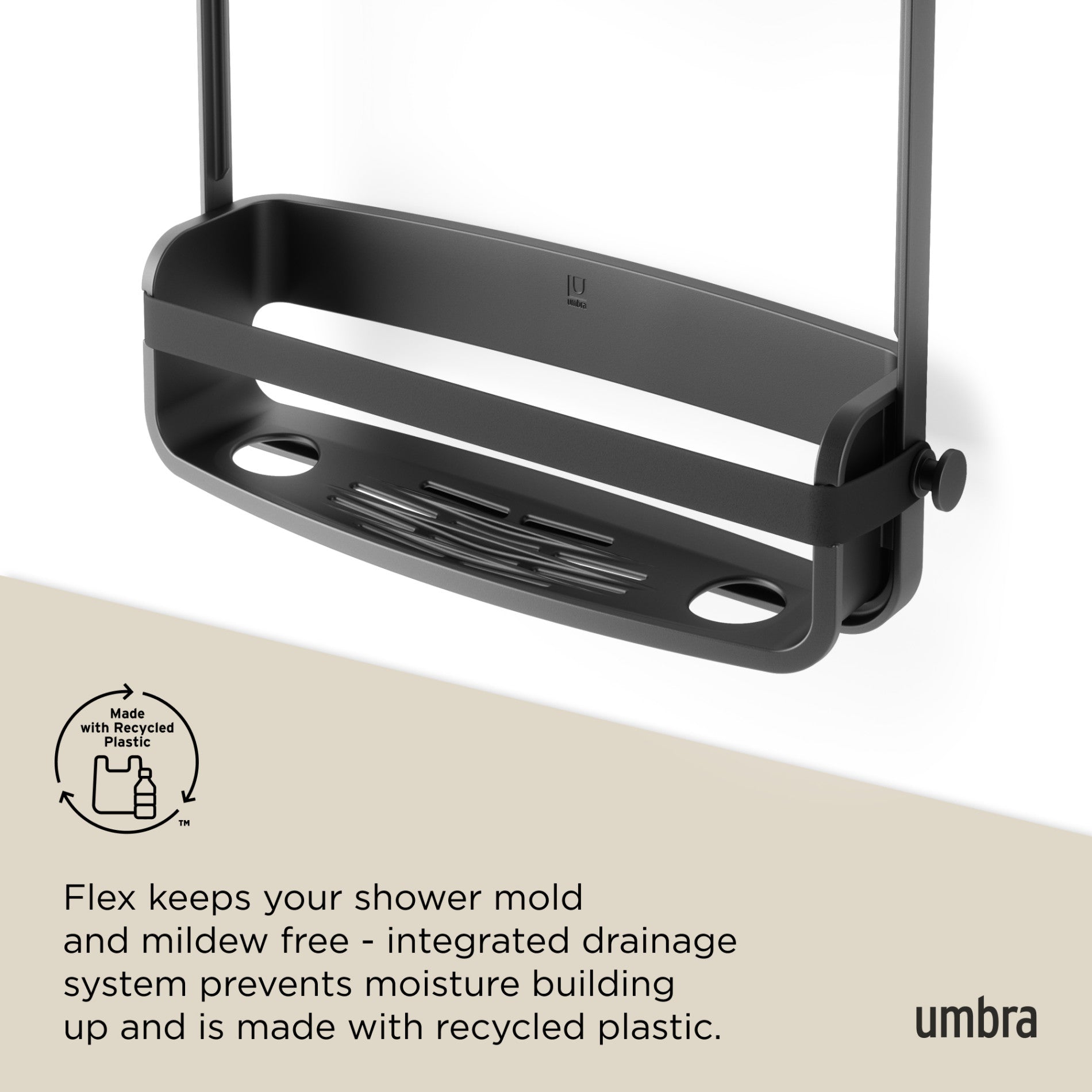 Flexible Shower Caddy - Rustproof Bathroom Organizer with Adjustable Hooks for Shampoo, Soap & Accessories - Perfect for Small Spaces, Dorm Rooms & Apartment Showers