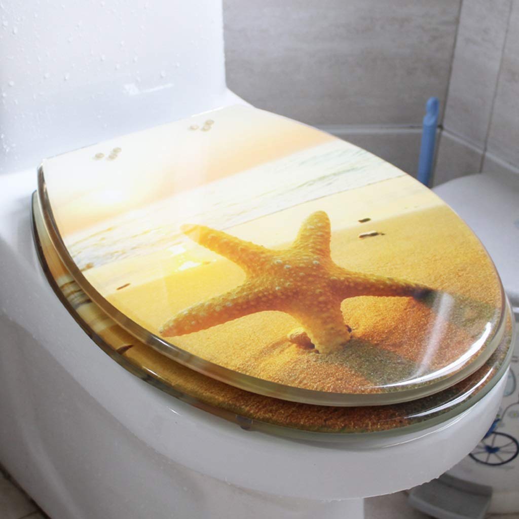 Universal Soft Close Toilet Seat Cover - Thickened Durable Resin Toilet Lid with Hardware Kit, Slow Close Hinge, UV Protection - Perfect for Home, Bathroom Renovation & Small Gift Ideas