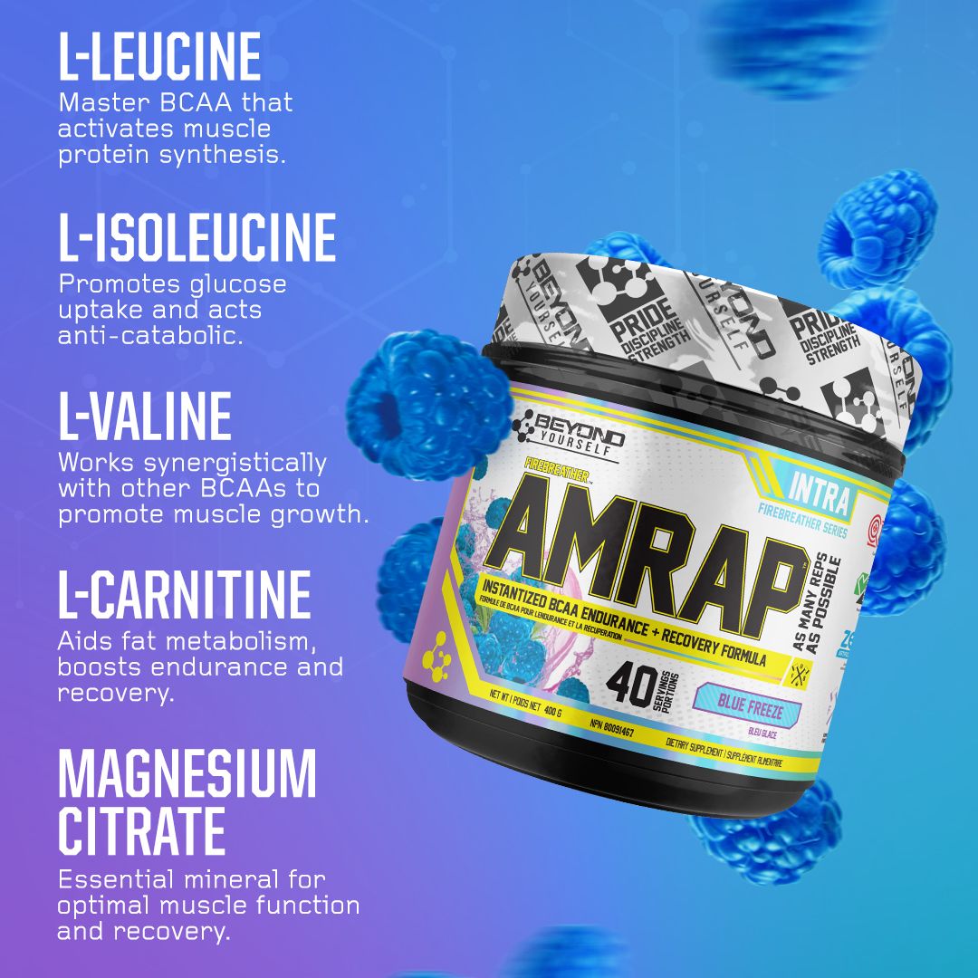 Beyond Yourself Amrap BCAA Formula 400g - Premium Branched-Chain Amino Acid Supplement for Muscle Recovery & Growth | Pre & Post Workout Nutrition for Athletes & Fitness Enthusiasts