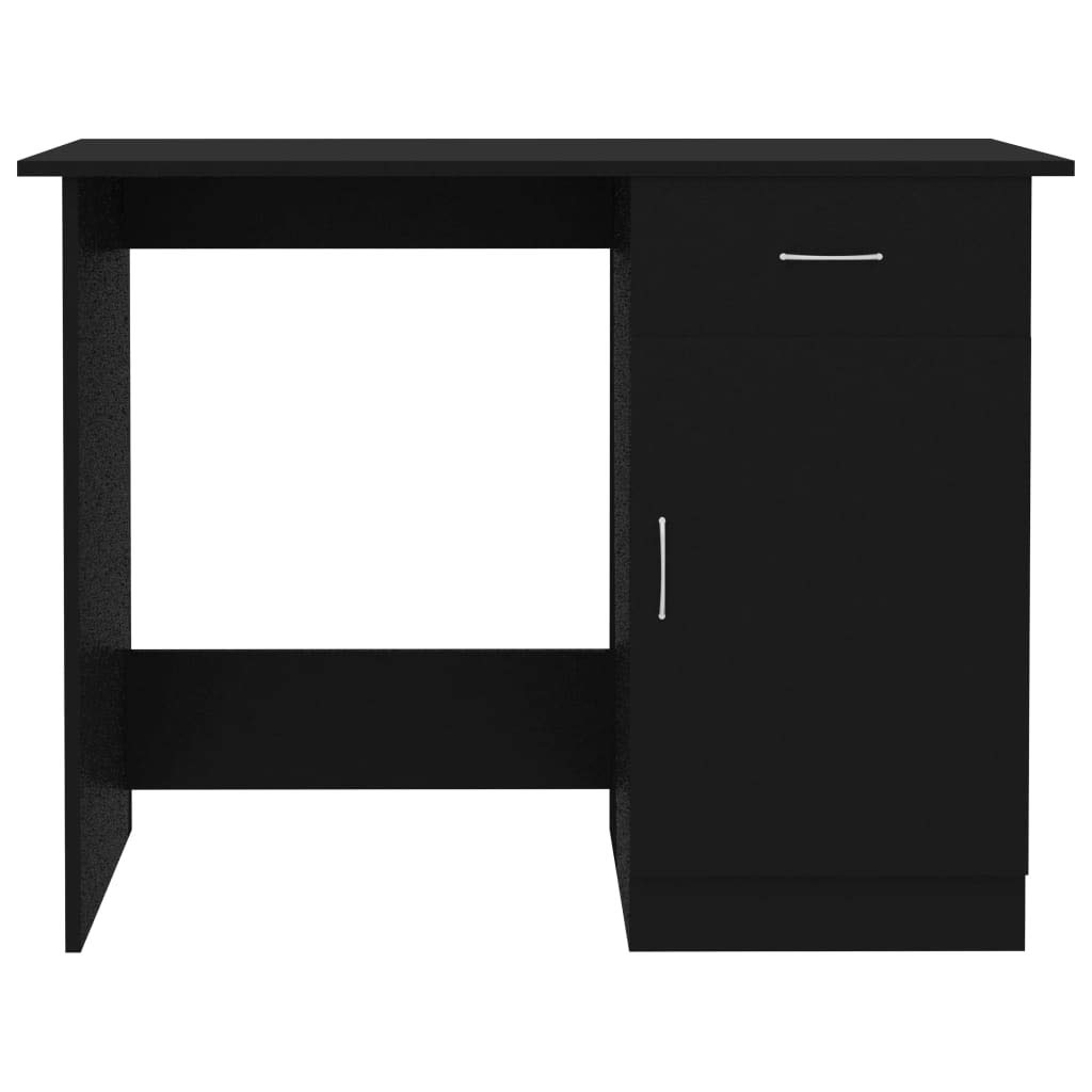 FAMIROSA Black Office Desk 39.4x19.7x29.9 Inches - Sturdy Chipboard Computer Desk for Home & Office Workspace, Study, Gaming, and Remote Work