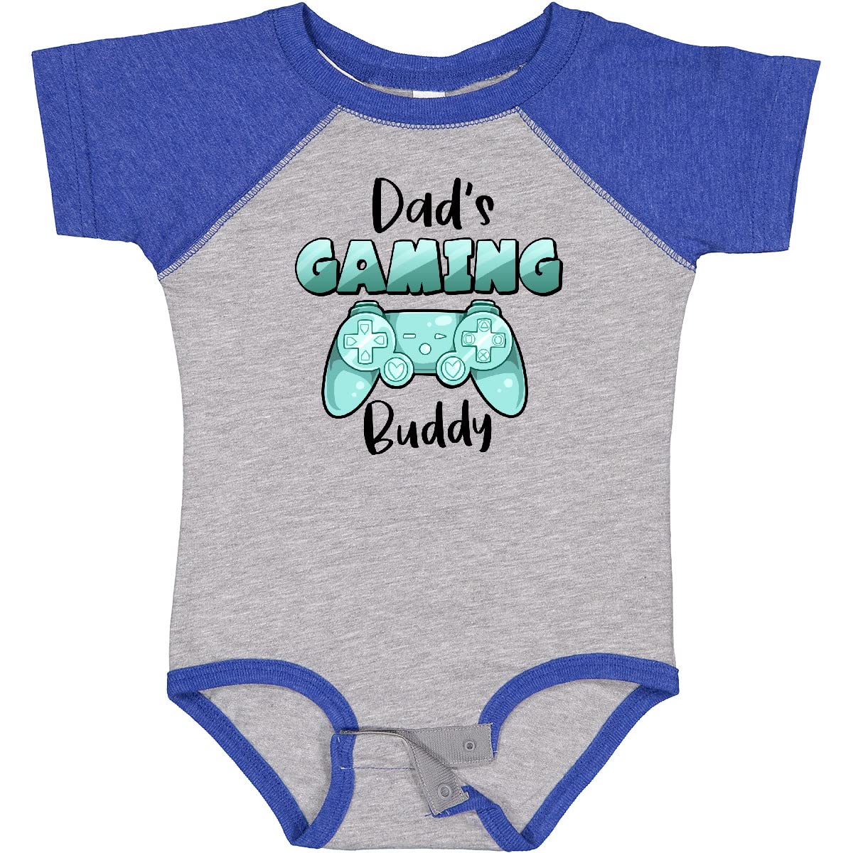 Inktastic Dad's Gaming Buddy - Aqua Controller Baby Bodysuit | Cute Gamer Onesie for Newborns & Infants | Perfect Gift for Gamer Dads & Baby Showers