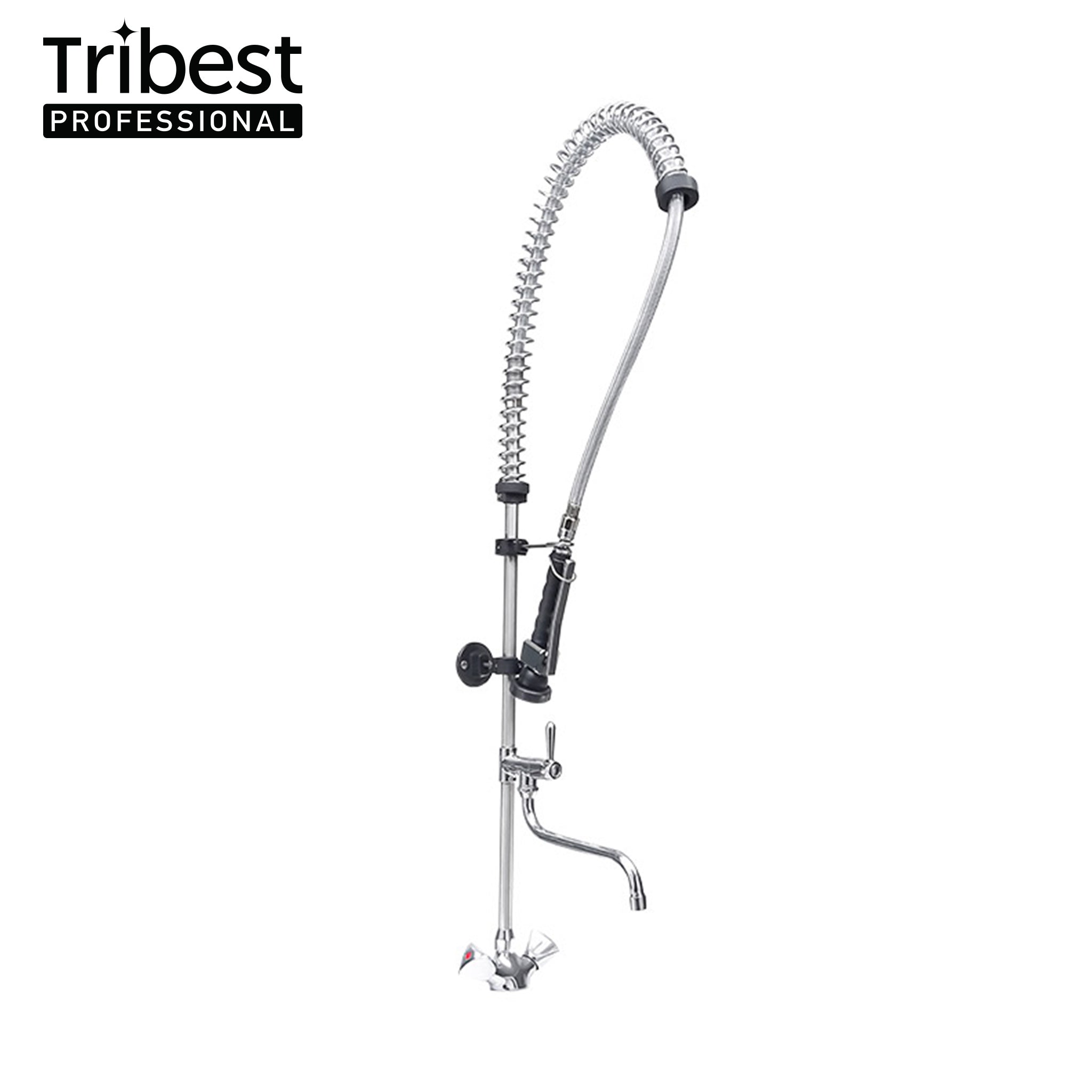 Cancan® MT02 Deluxe Sink Mounted Pre-Rinse Faucet with Intermediate Tap - Heavy Duty Commercial Kitchen Sprayer for Restaurants, Bars & Food Service