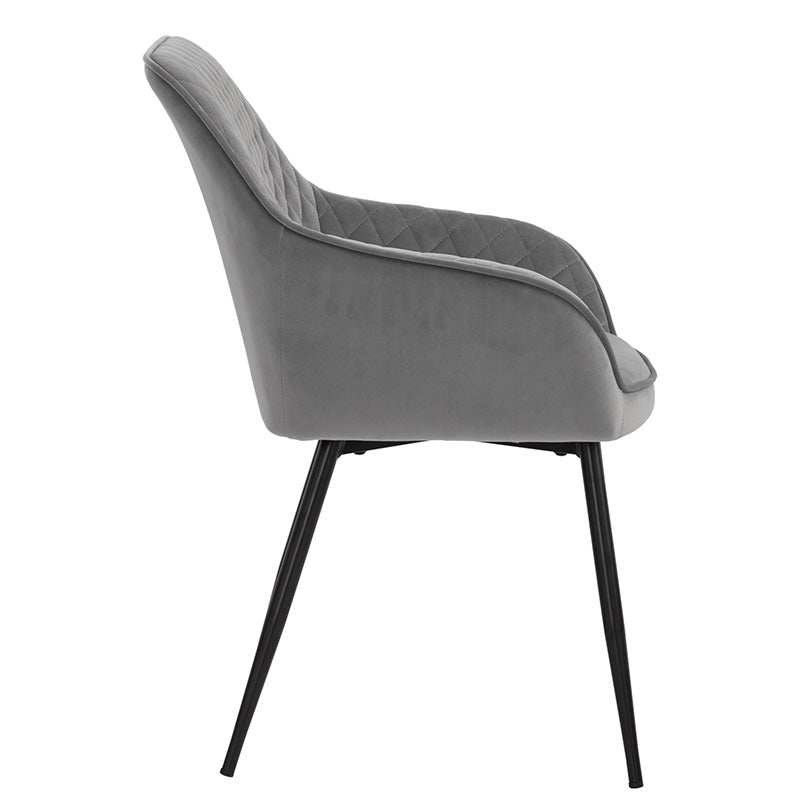 HAKON Modern Dining Chair - Grey & Black Upholstered Seat - Perfect for Kitchen, Dining Room & Office