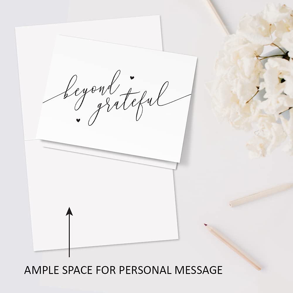 25 Elegant Thank You Cards with Envelopes - Bulk Pre-Scored Note Cards for Weddings, Gifts, Business & Personal Appreciation - Perfect for Customers, Colleagues & Special Occasions