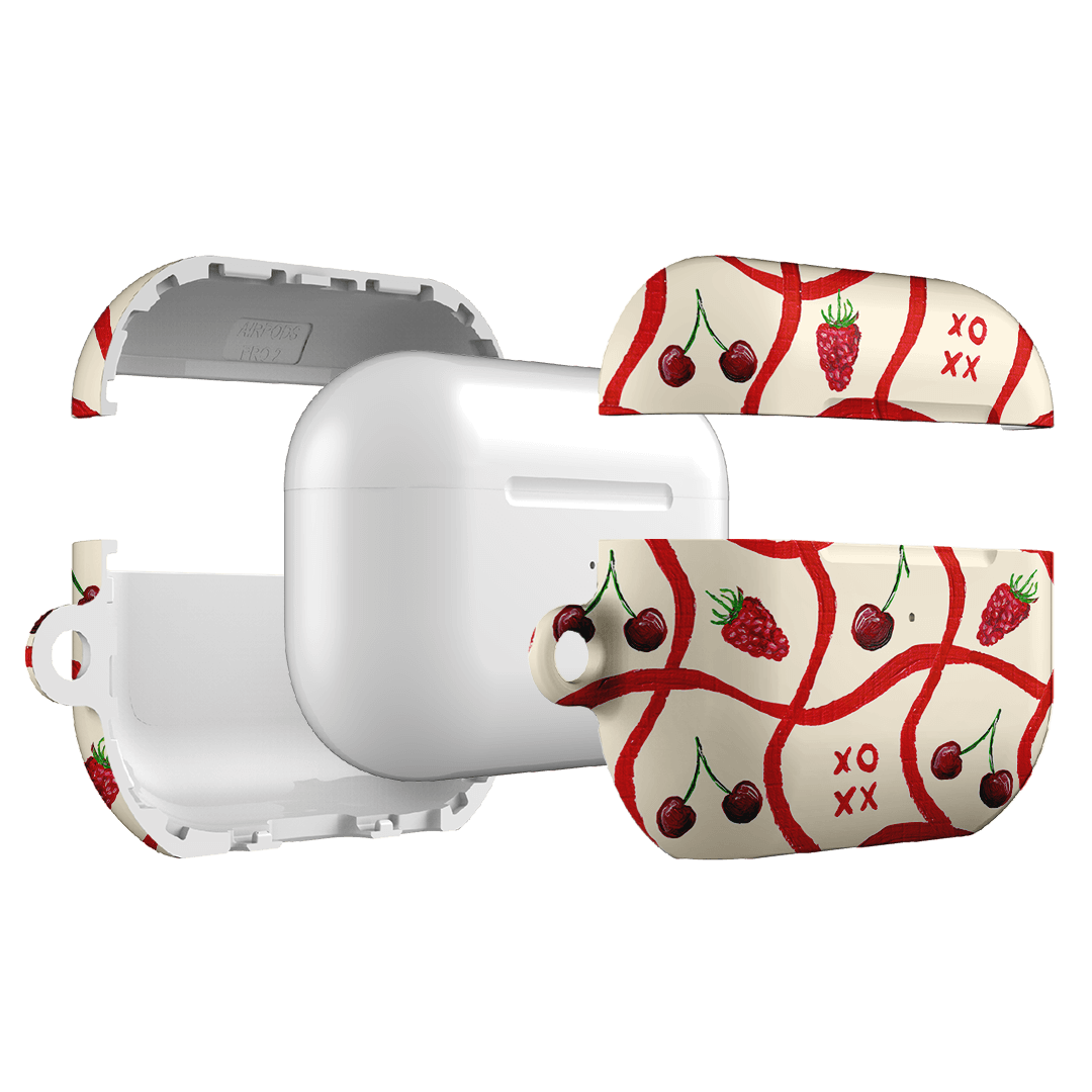 Premium AirPods Pro Case with Cherry & Berry Design - Cute Protective Cover for Apple AirPods Pro (2019-2023) - Perfect for Daily Use, Travel & Gift Giving
