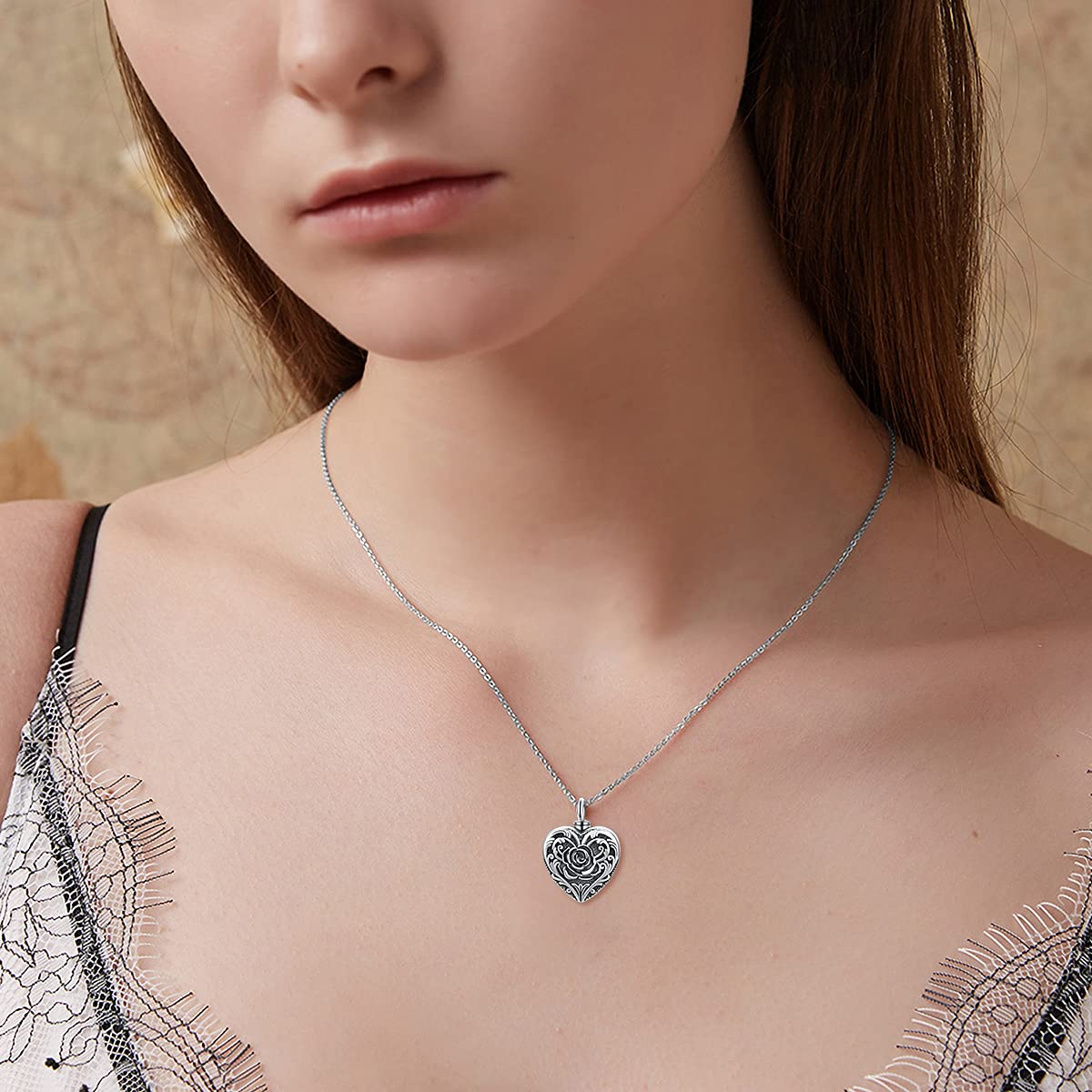 SOULMEET Sterling Silver Cremation Jewelry for Ashes - Memorial Urn Necklace for Women & Men to Keep Loved Ones Close - Perfect for Funerals, Memorials & Everyday Wear