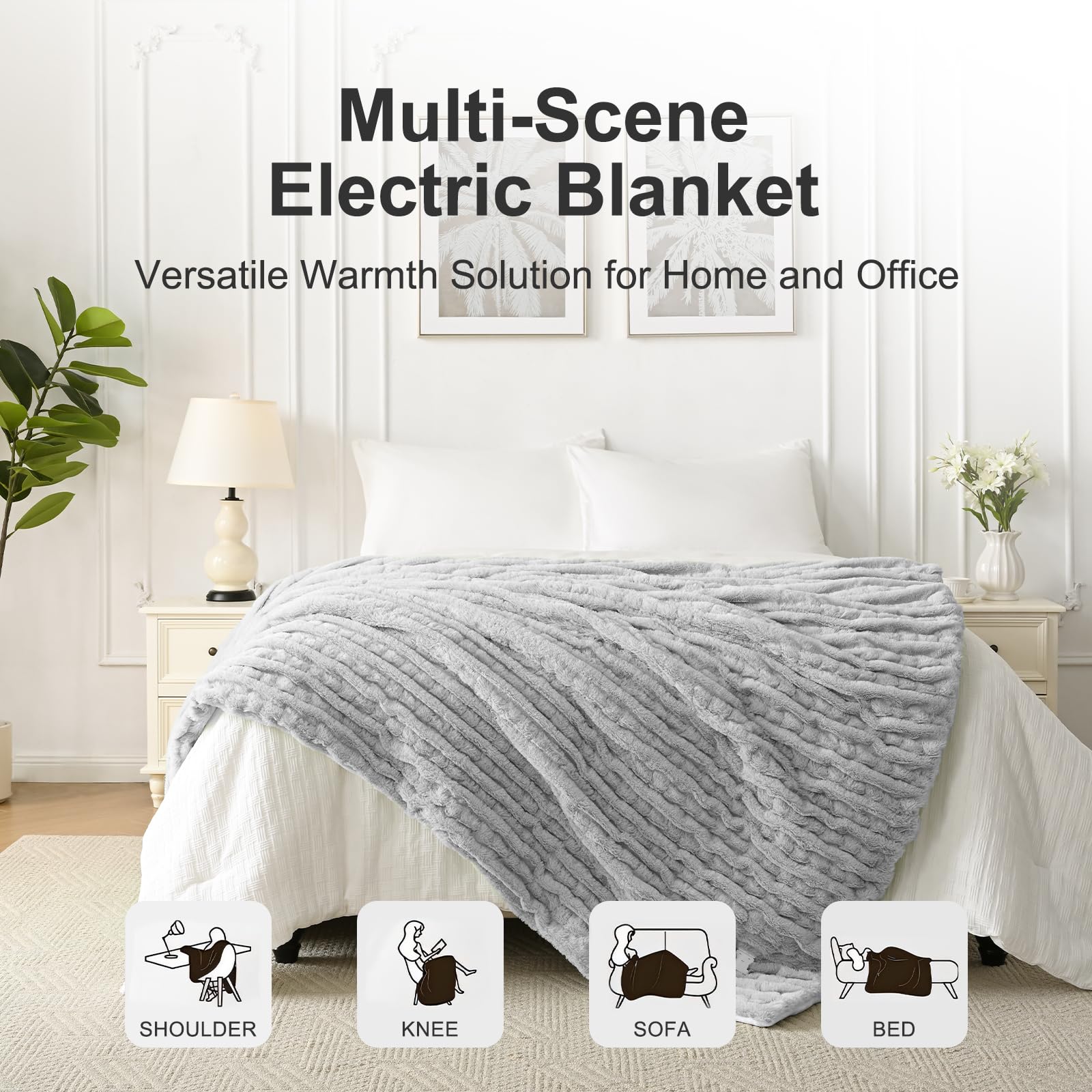 RHEIN HOME Electric Heated Blanket Queen Size 84