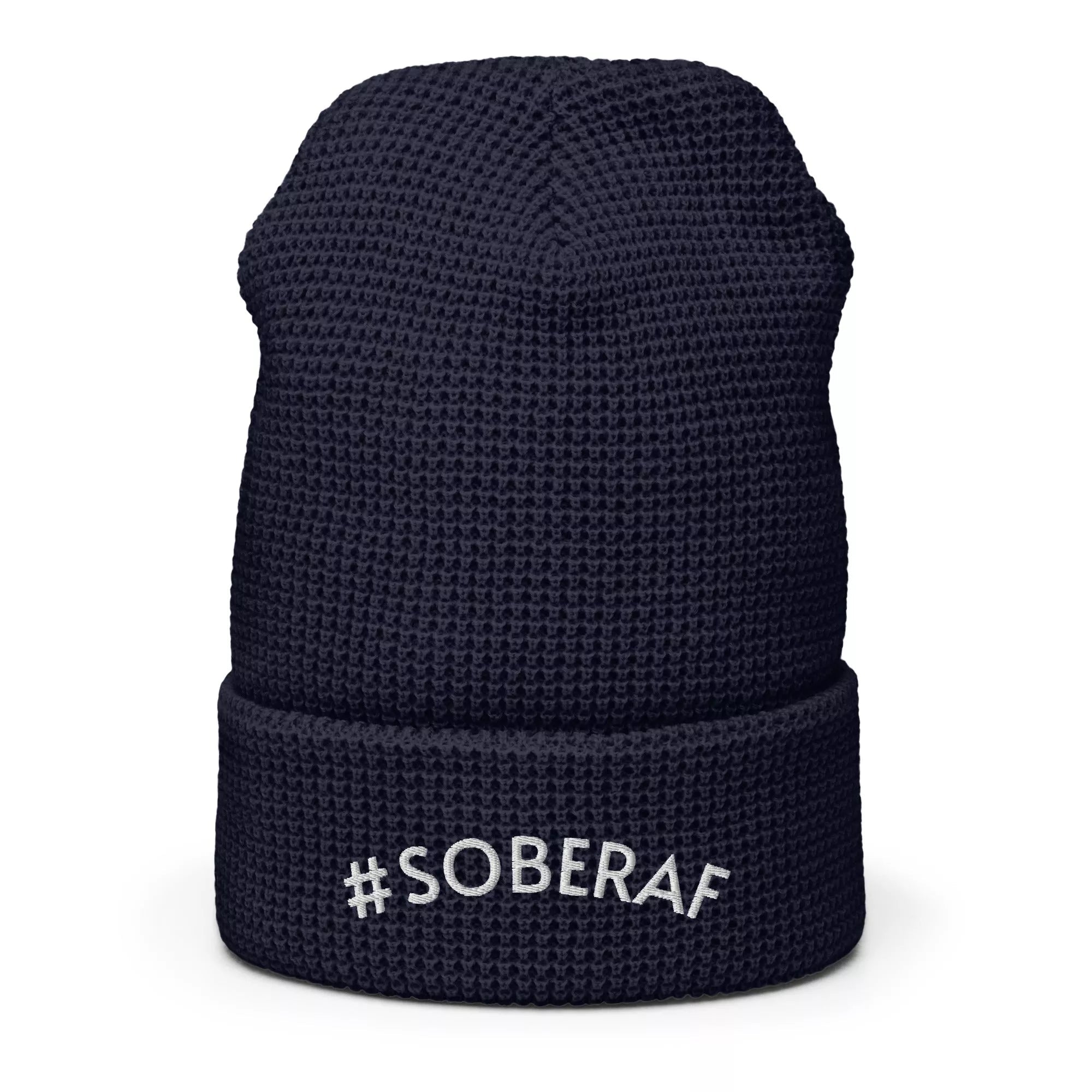 SOBERAF Waffle Beanie Hat for Men & Women - Warm Winter Knit Skull Cap with Waffle Texture - Perfect for Skiing, Snowboarding and Outdoor Activities