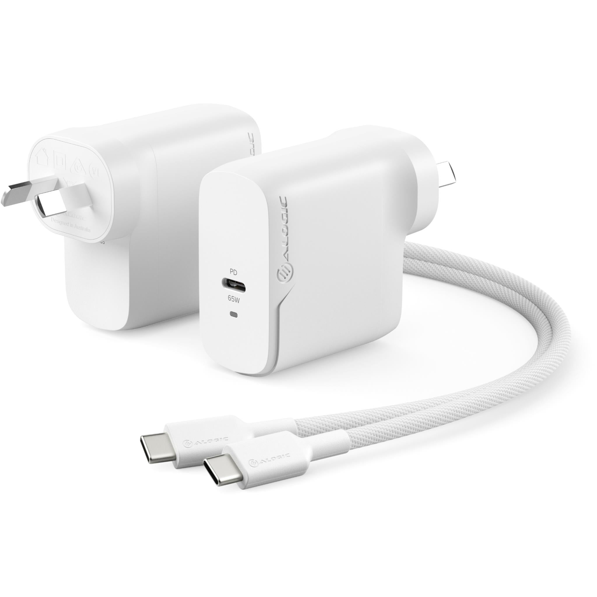 65W GaN Fast Wall Charger with USB C Cable - Compact & Powerful Charger for Laptops, Phones, Tablets - Perfect for Travel, Office & Home Use