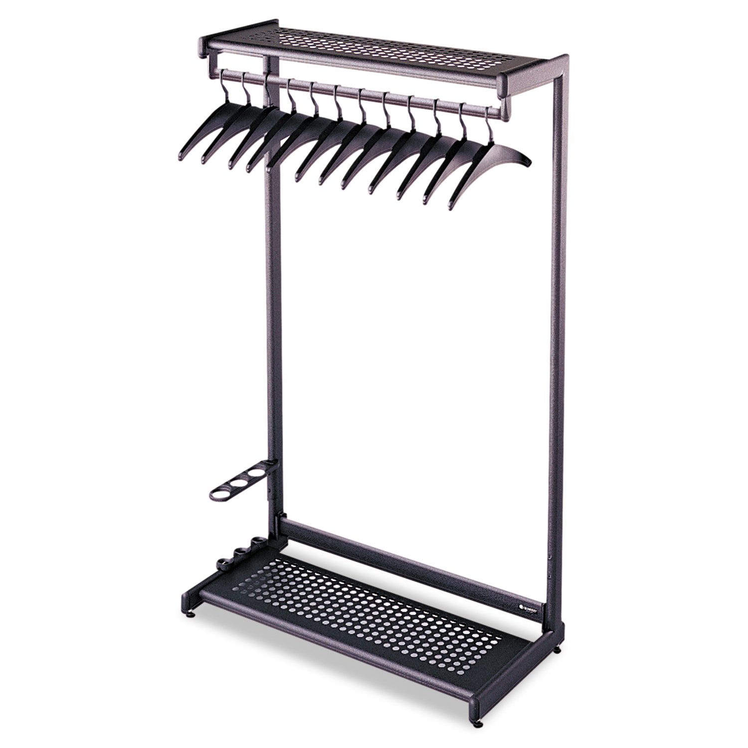 Quartet 24-Inch Freestanding Two-Shelf Garment Rack with 8 Hangers - Black | Heavy Duty Clothes Organizer for Bedroom, Closet, Laundry Room & Retail Stores