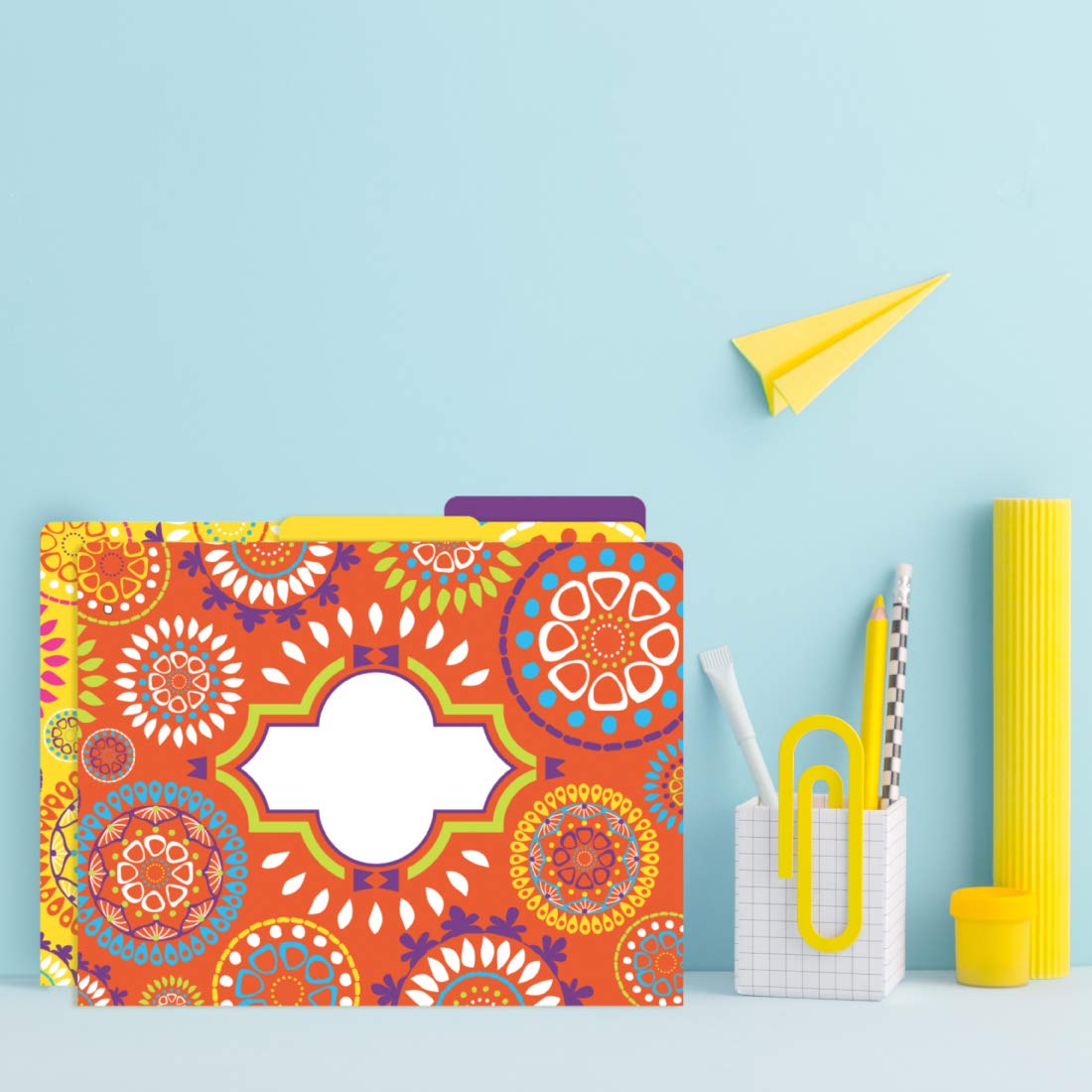 Barker Creek Moroccan Design File Folders - Letter Size (Set of 12) - Premium Office Organization for Home, School & Business Filing Needs