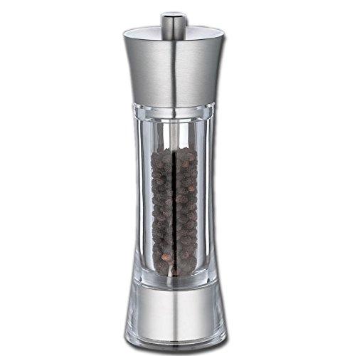 Premium Zassenhaus 7-inch Pepper and Salt Mill Set with Stand - Adjustable Grinder for Fresh Spices - Perfect for Kitchen, Dining Table & Gourmet Cooking