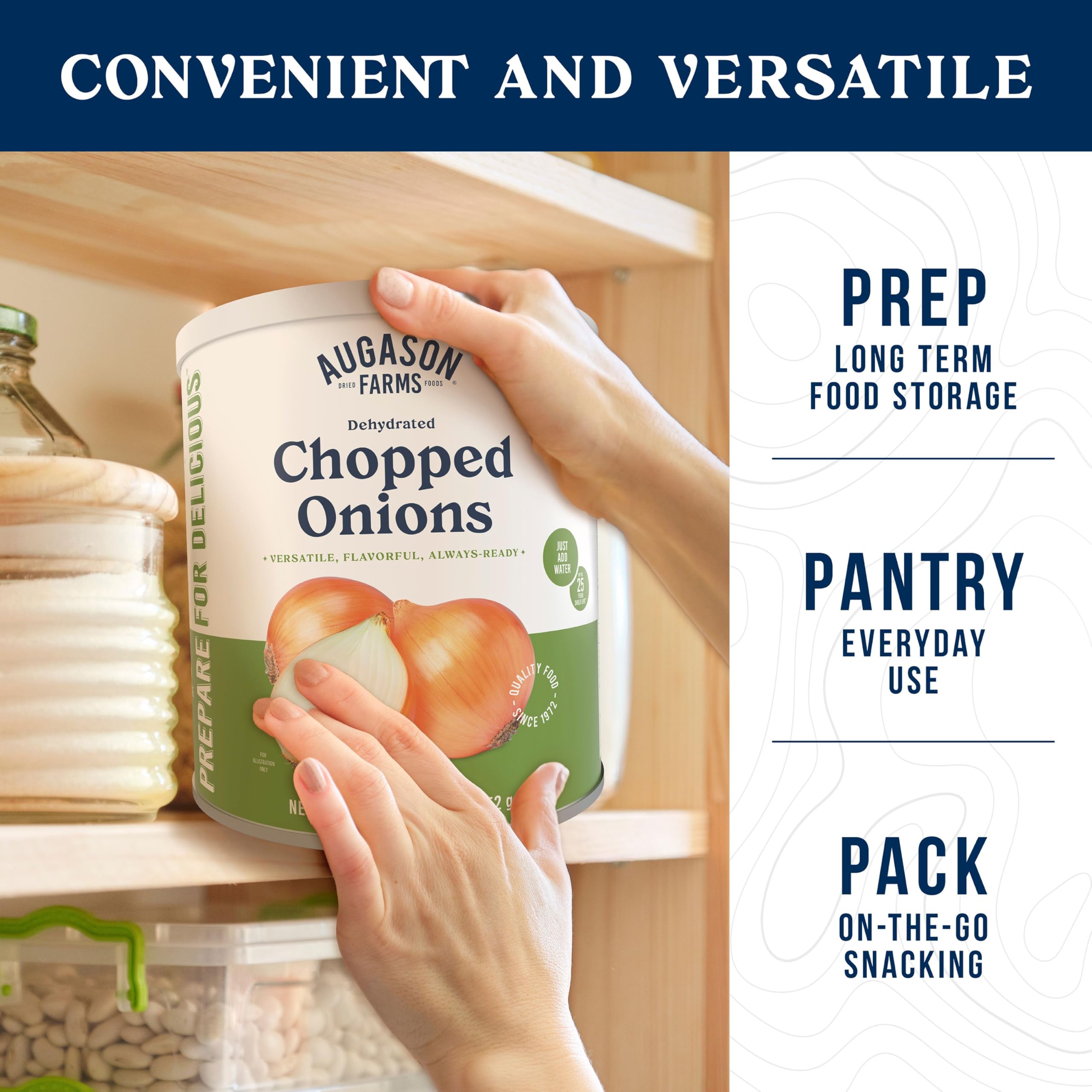 Augason Farms Dehydrated Chopped Onions Can - 130 Servings | Emergency Food Storage & Survival Supplies | Perfect for Camping, Cooking & Everyday Meals