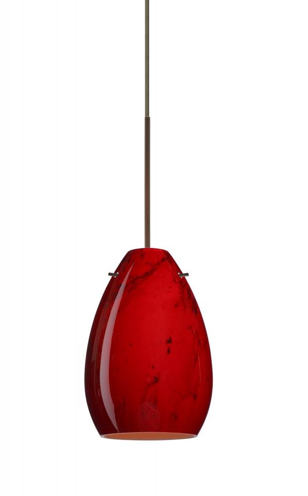 Pera Collection Contemporary Modern One Light Pendant - Bronze/Dark Finish Hanging Light Fixture for Dining Room, Kitchen Island & Entryway Lighting