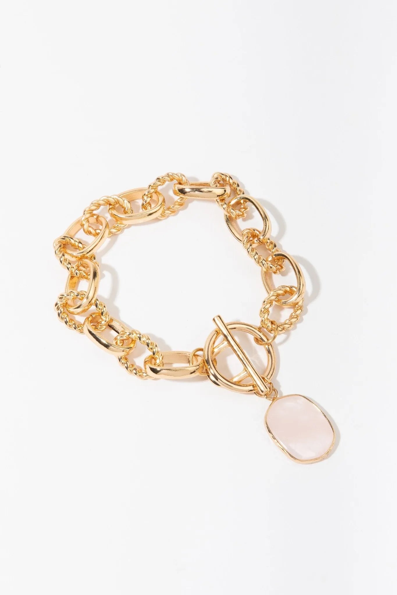 Chunky Chain Stone Bracelet for Women - Boho Beaded Stretch Bracelet - Handmade Adjustable Crystal Jewelry for Casual Wear & Layering