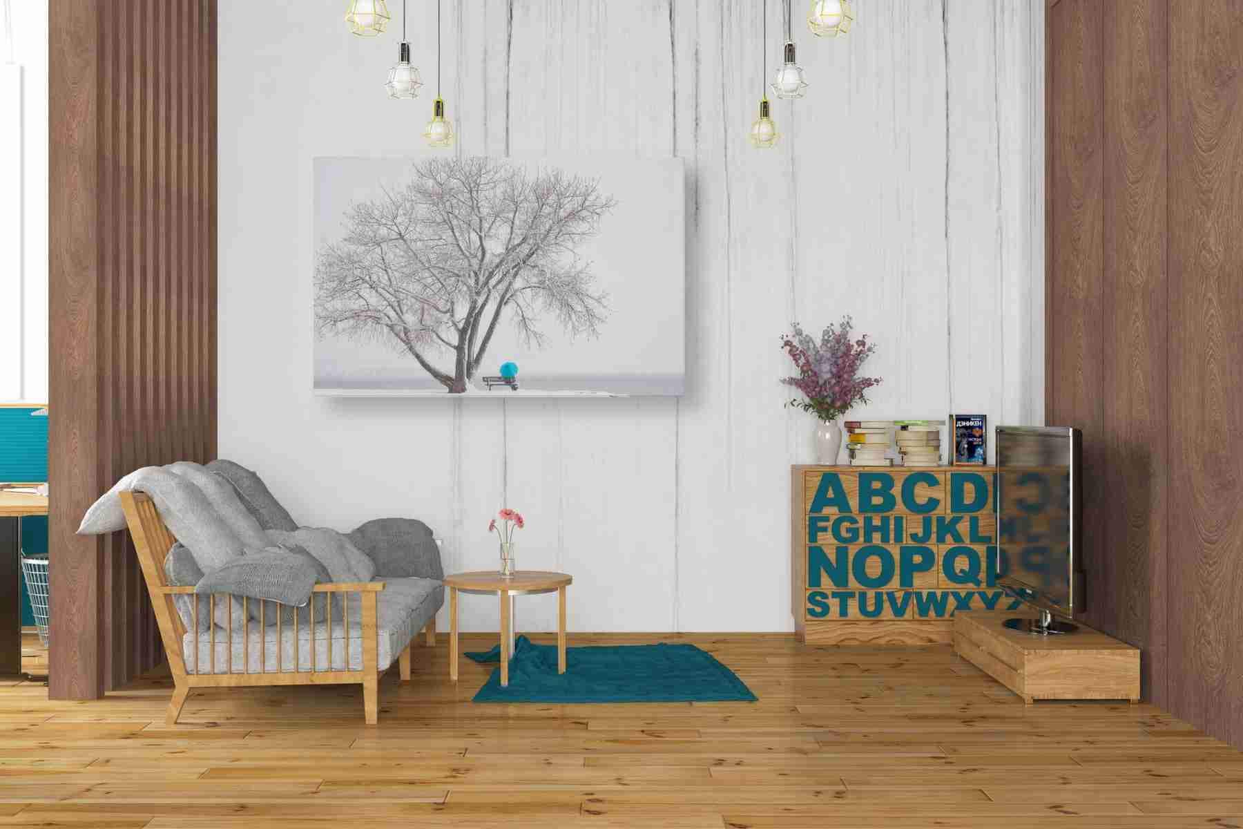 Another Winter Alone by Darren White - 26x40 Inch Canvas Wall Art for Living Room, Bedroom & Office Decor - Winter Landscape Painting - Modern Home Artwork
