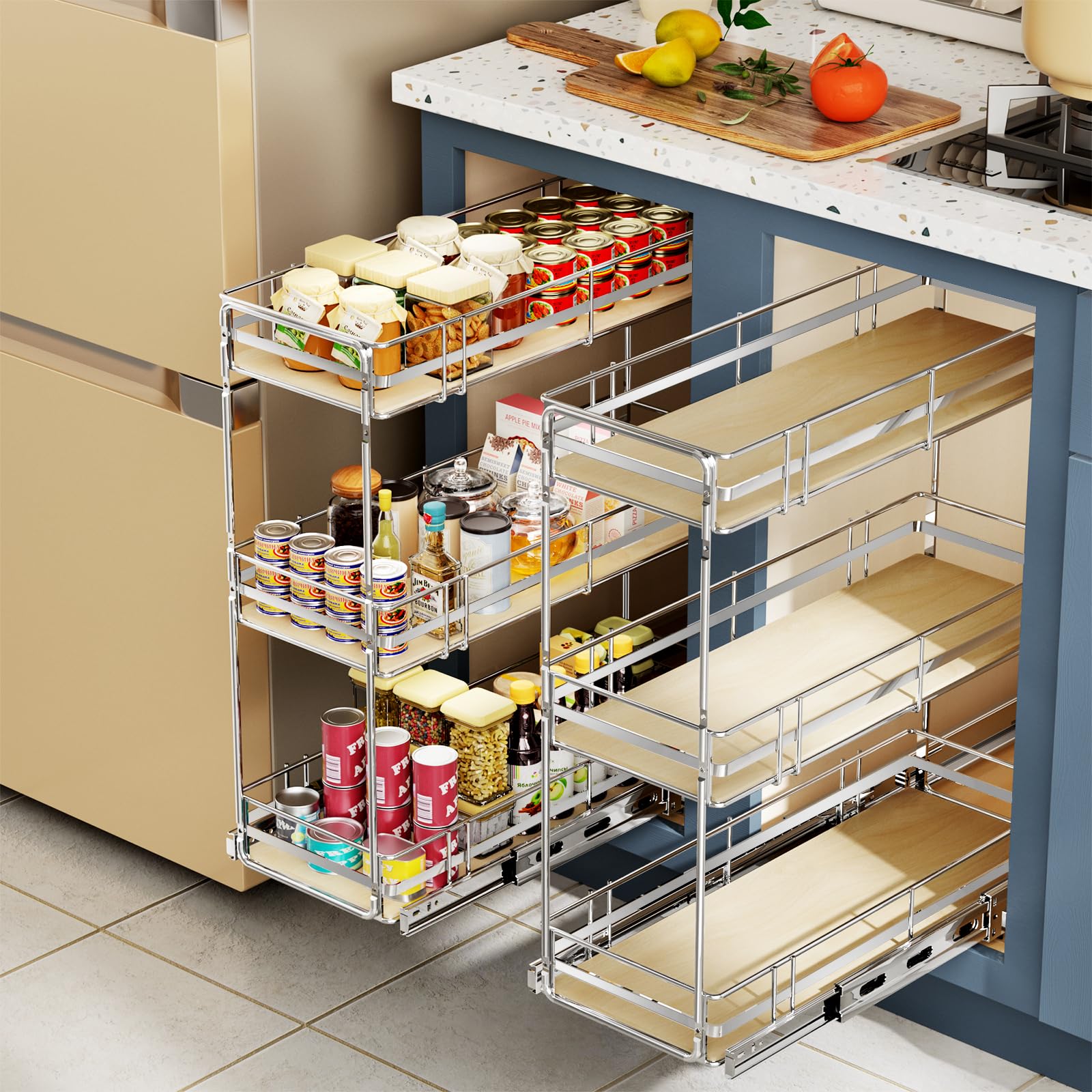 ROOMTEC 3-Tier Pull Out Cabinet Organizer Spice Rack - 5