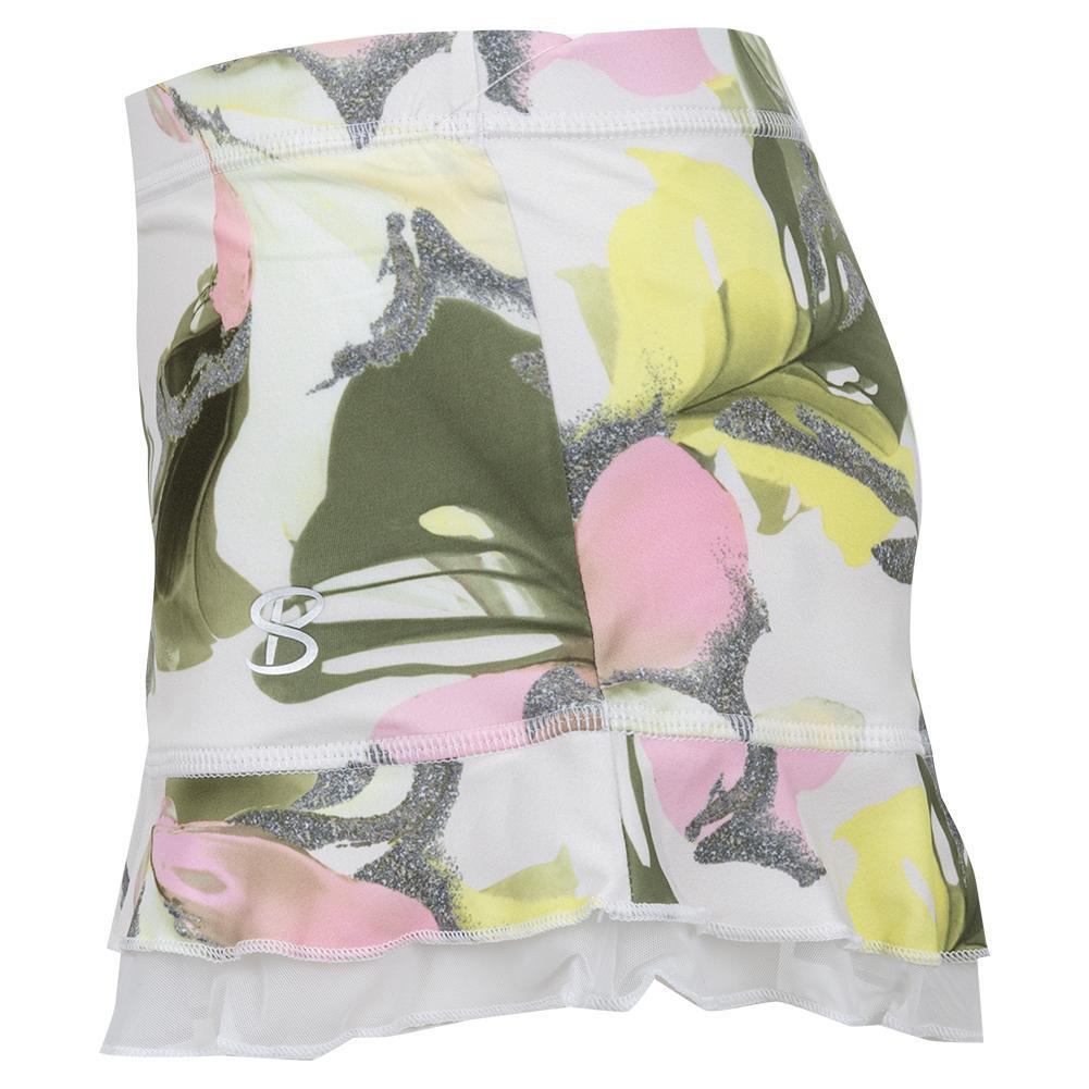 Girls' UV Protection Tennis Skort with Floral Lillies Print - Breathable & Moisture-Wicking for Outdoor Sports & Summer Activities