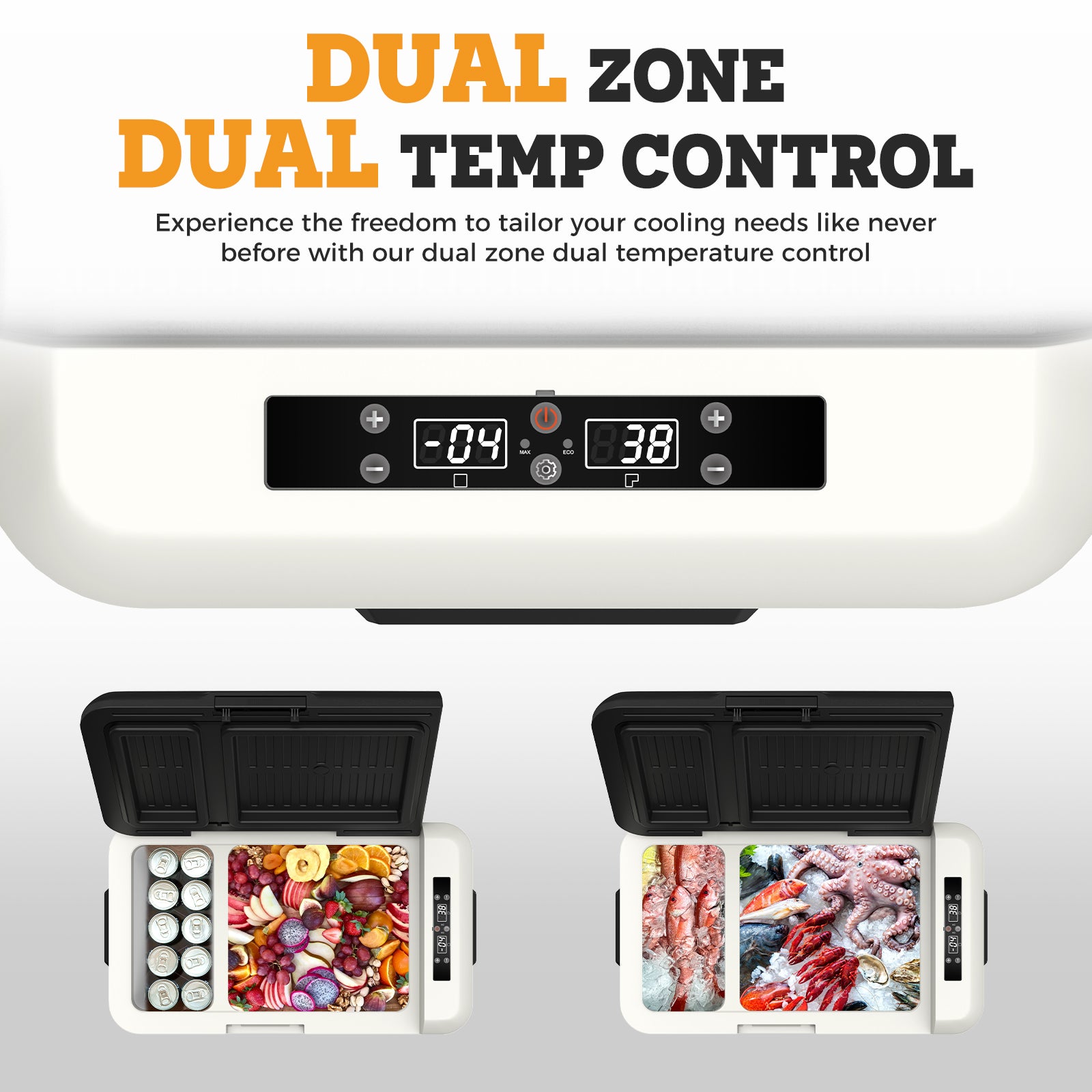 Setpower PT30 32Qt 12V Car Refrigerator Freezer with Dual Zone - Portable Mini Fridge for Camping, Road Trips & Outdoor Adventures