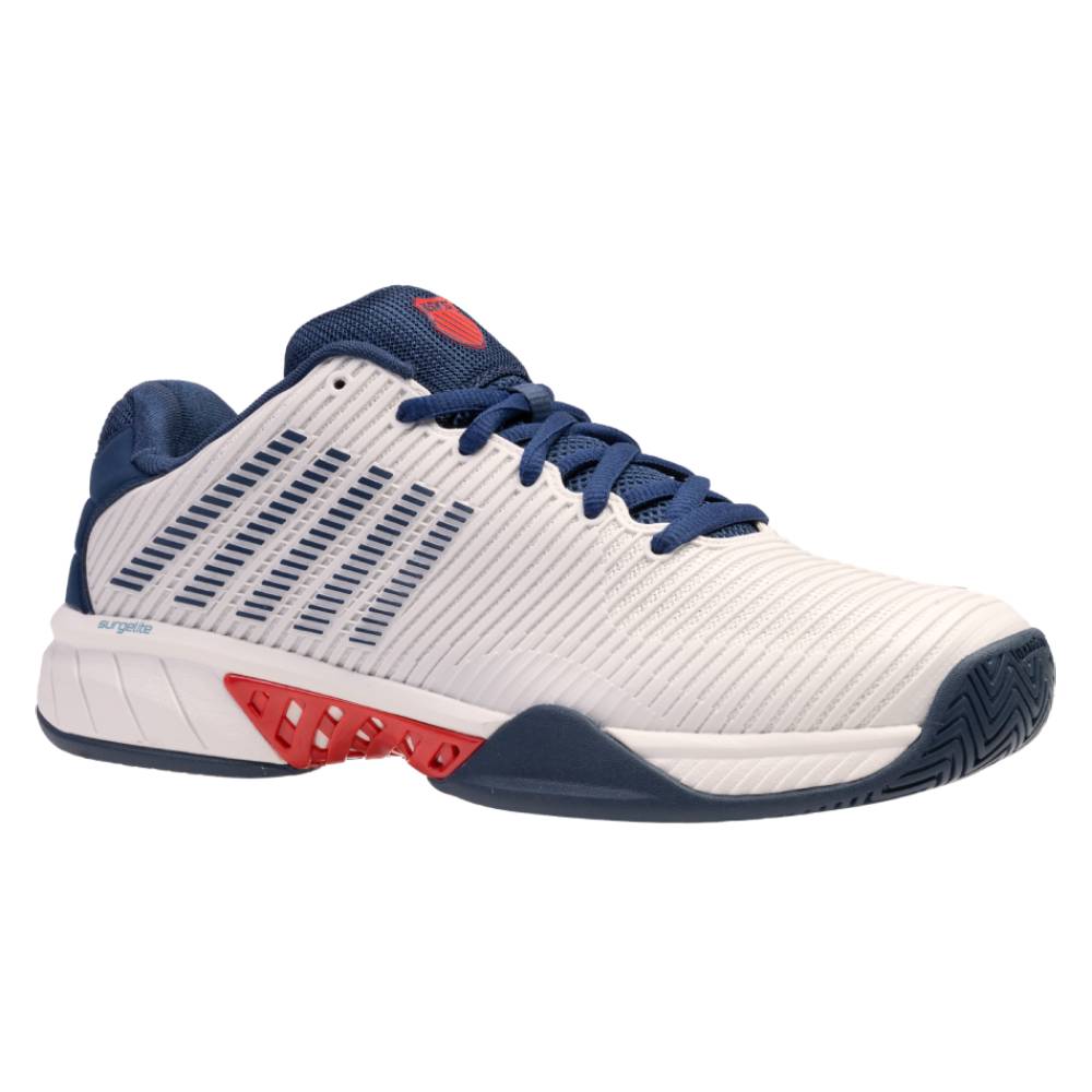 K Swiss Hypercourt Express 2 Men's Tennis Shoes - White/Blue | Lightweight & Durable Court Shoes for Men | Perfect for Tennis, Pickleball & Casual Wear