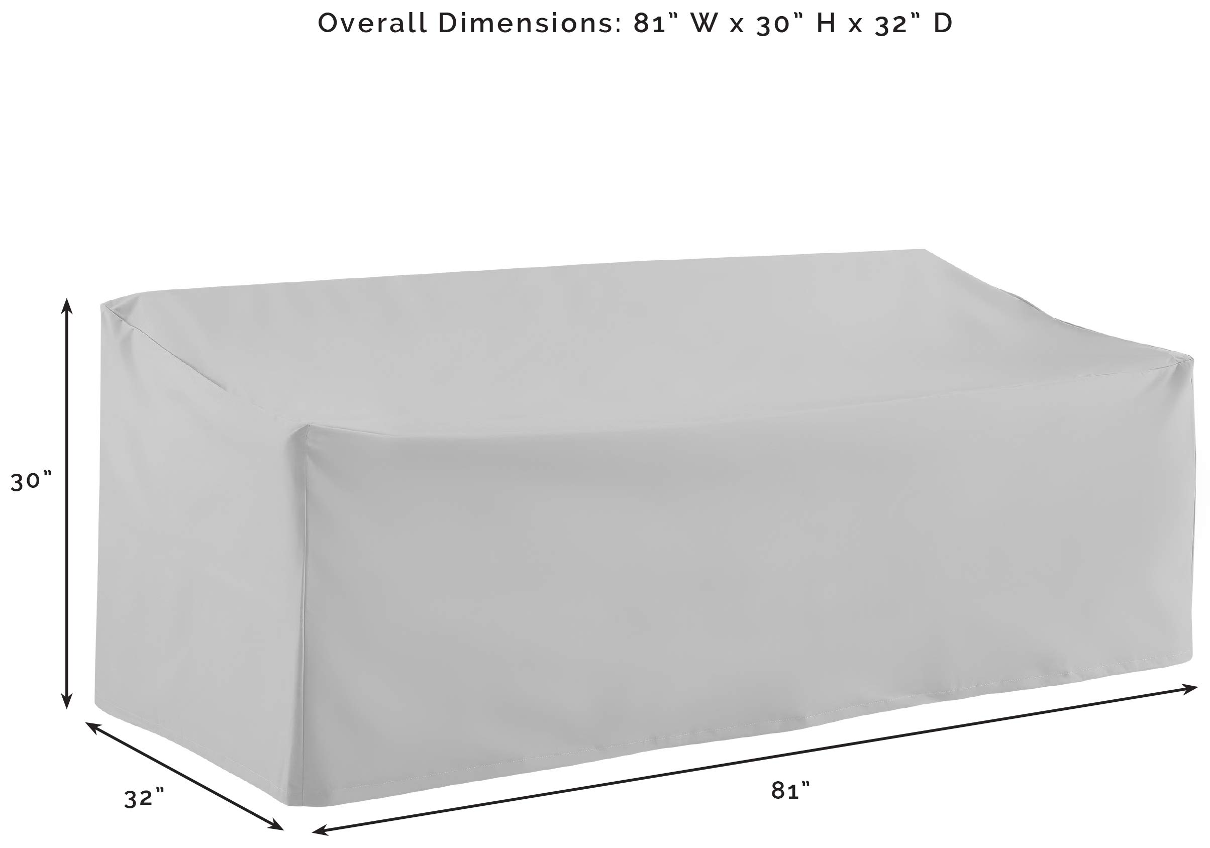 Waterproof 3-Piece Outdoor Sectional Sofa Cover Set by Crosley Furniture - All-Weather Protection for Patio Furniture, Gray | Perfect for Backyard, Deck & Poolside Use
