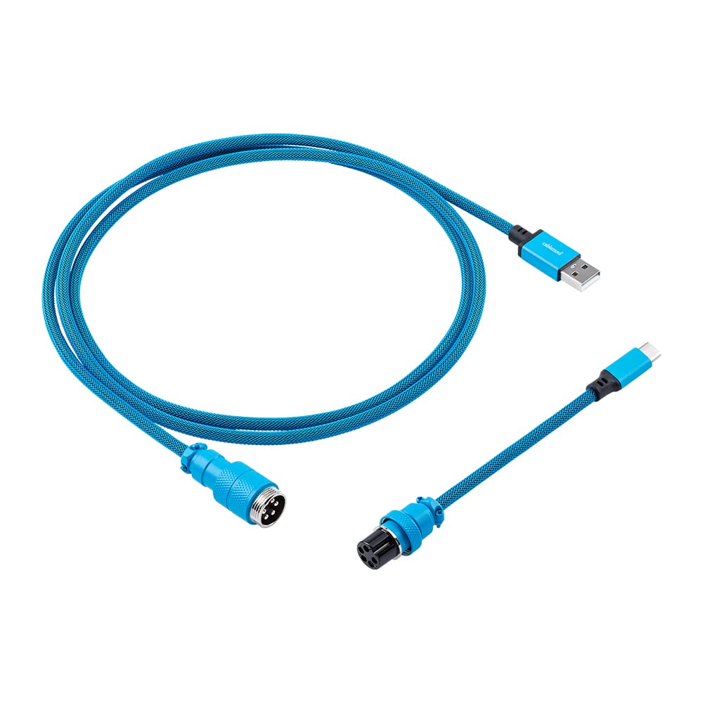 Premium CableMod Pro Straight Keyboard Cable - USB A to USB Type C (5ft/150cm, Spectrum Blue) for Mechanical Keyboards - Perfect for Gaming, Office & Home Workspace Setup