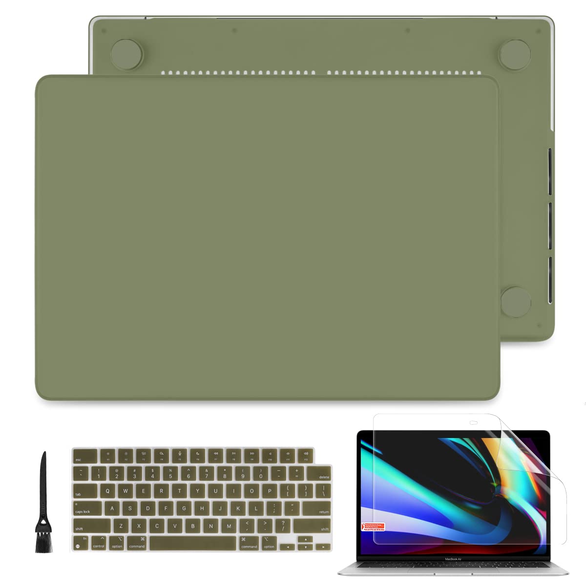 Batianda Hard Shell Case for MacBook Pro 14 Inch 2021-2023 (Model A2442, M1/M2 Pro/Max Chip) - Protective Cover with Keyboard Protector & Screen Protector - Durable Plastic Shell in Avocado Green - Perfect for Work, Travel & School Use