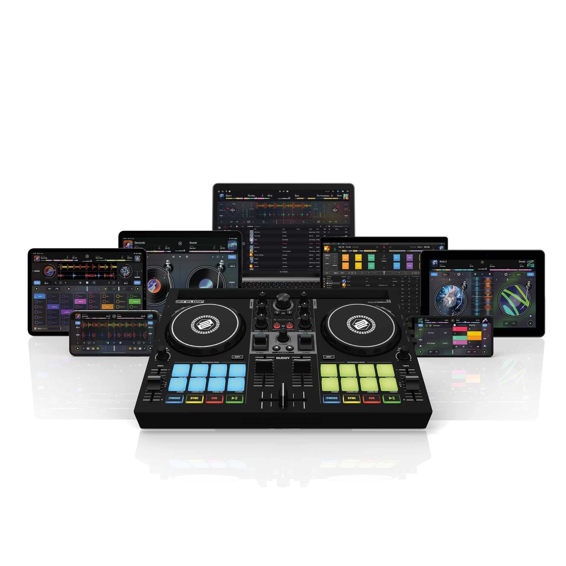 Reloop Buddy Compact 2-Deck DJ Controller for Beginners - Portable USB DJ Mixer with Serato DJ Lite Software | Perfect for Home Parties, Clubs & Mobile DJing