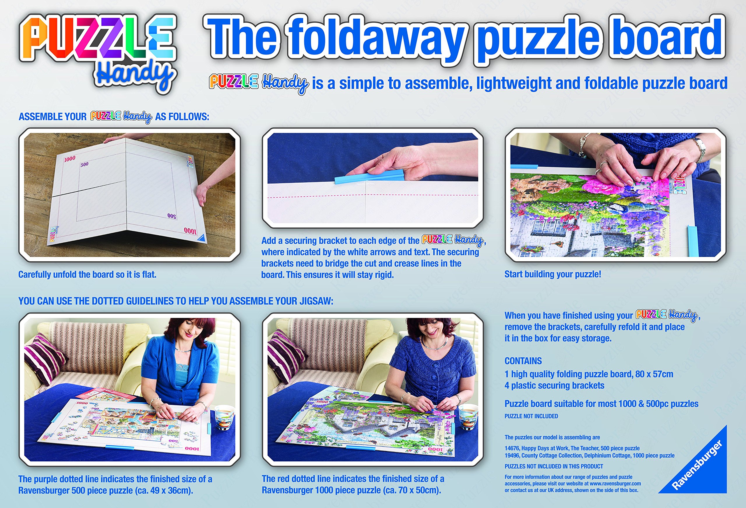 Ravensburger Fold & Go Puzzle Board - Portable Storage for 1000 Piece Jigsaw Puzzles | Perfect for Travel, Home Organization & Puzzle Enthusiasts