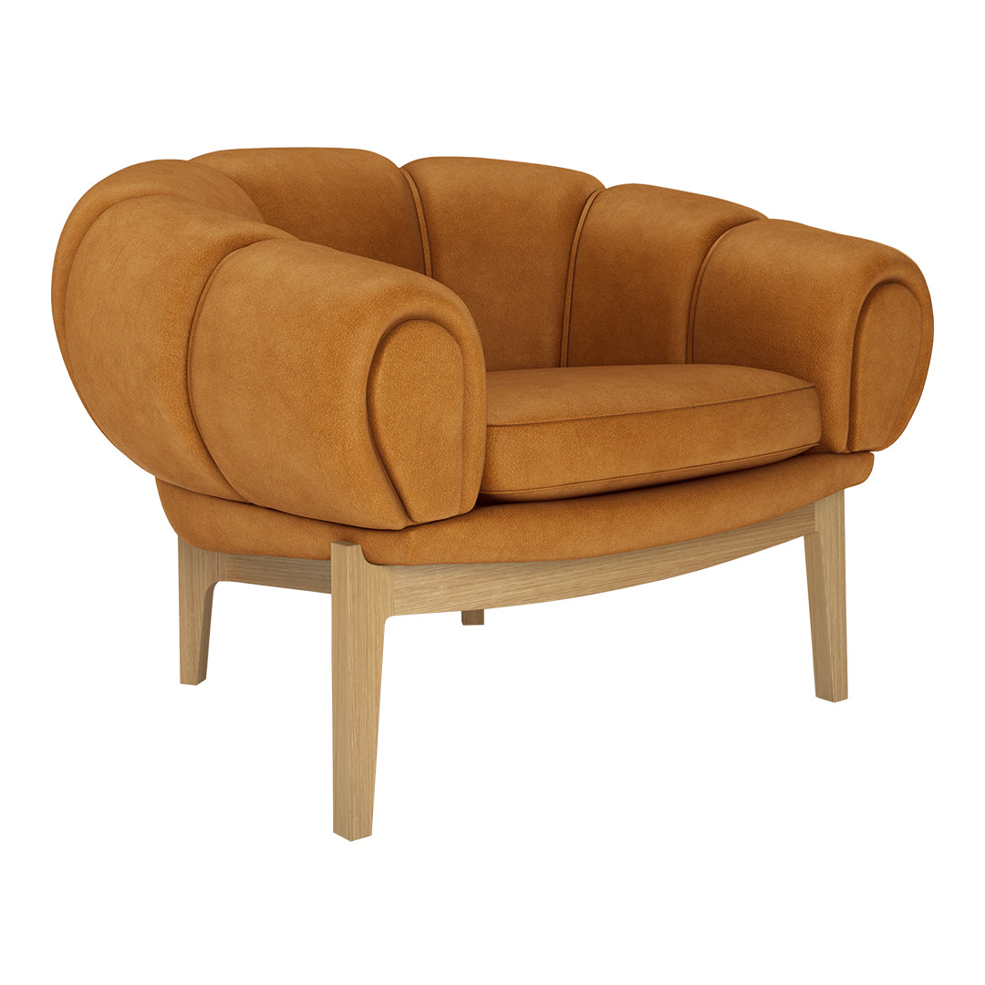 Comfortable Croissant Lounge Chair for Living Room - Modern Accent Chair with Soft Cushion for Relaxing, Reading & Napping