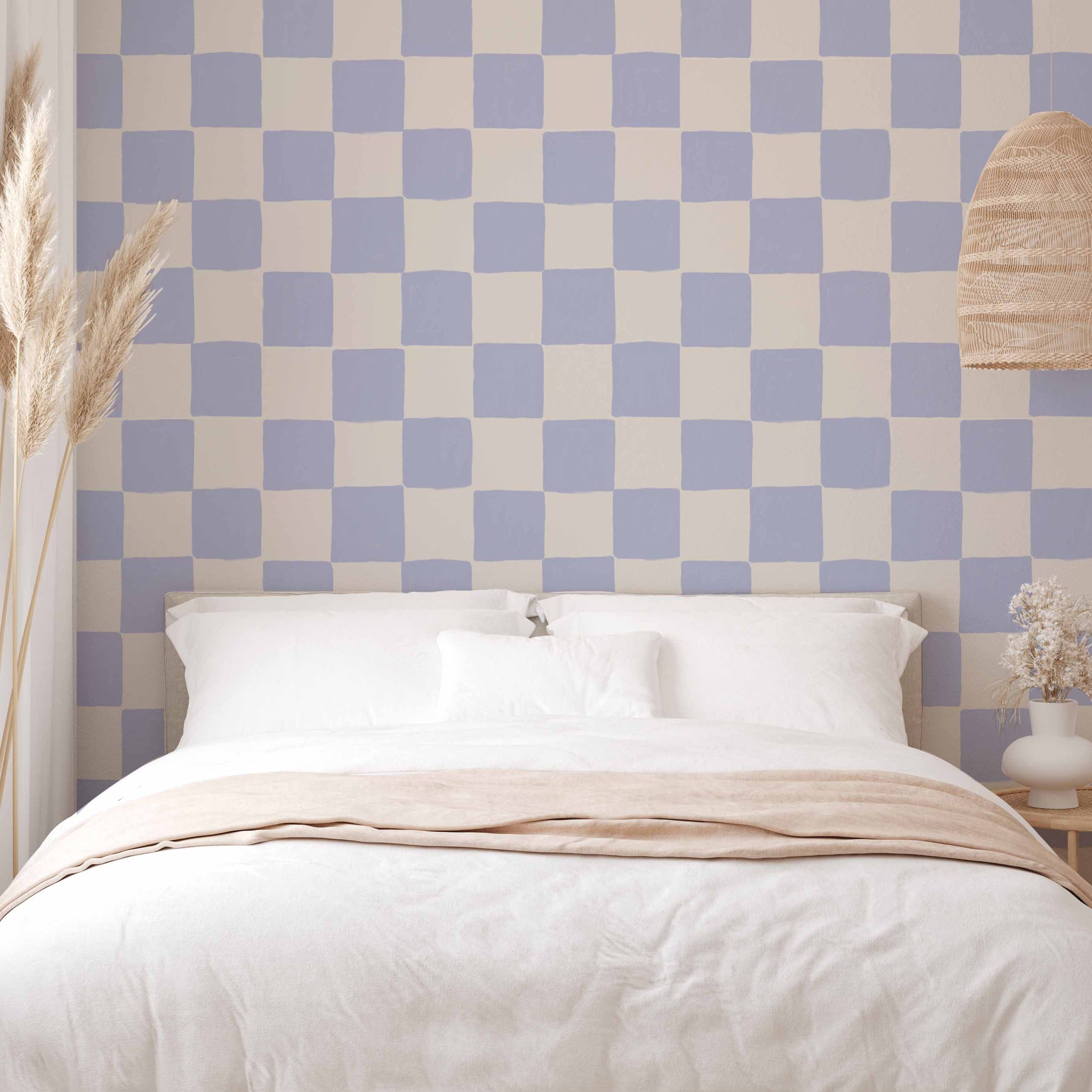 Check Mate Patterned Wallpaper Roll - Premium Self-Adhesive Peel and Stick Wallpaper for Living Room, Bedroom, Home Decor
