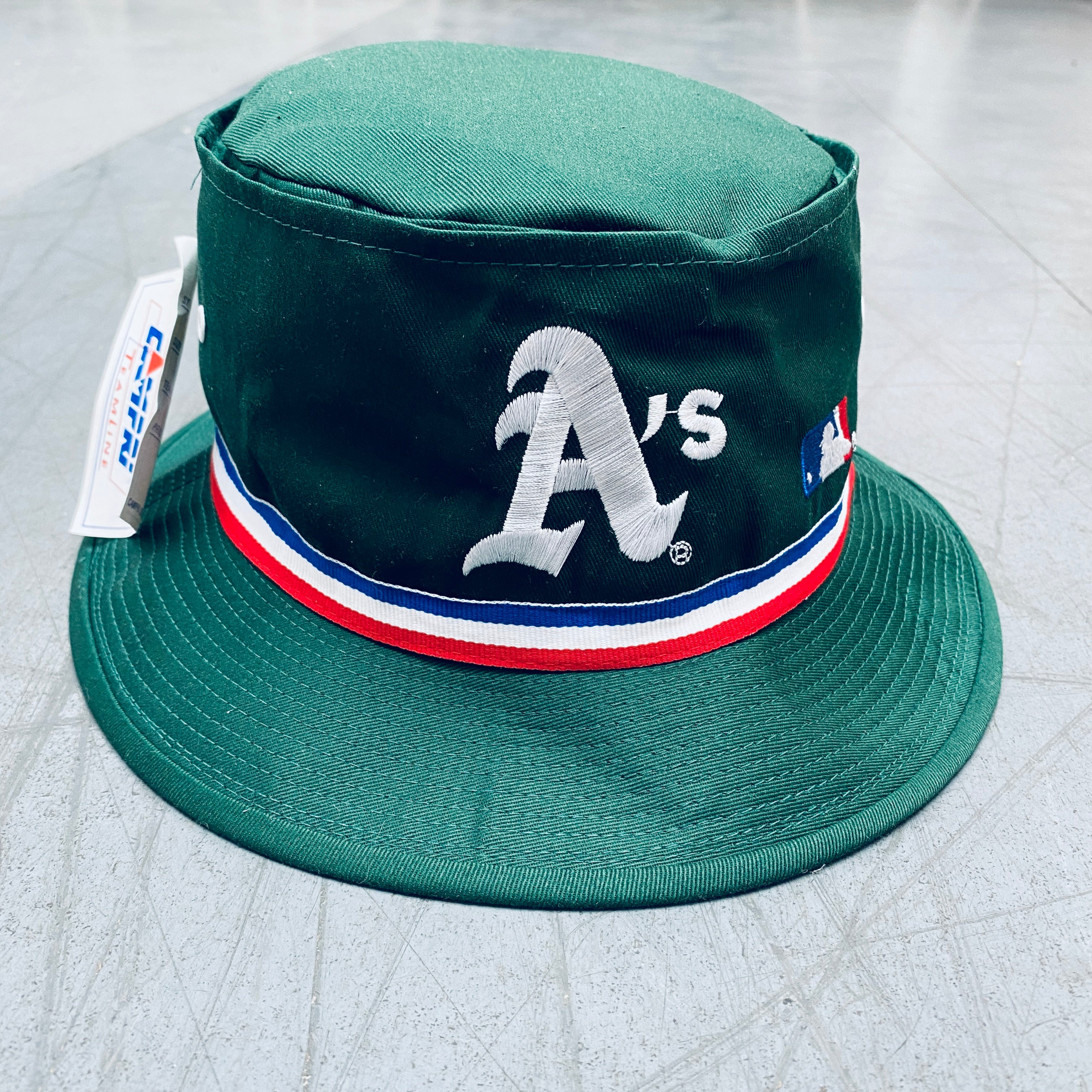 1990s Oakland Athletics Vintage DEADSTOCK Campri Bucket Hat BNWT - Retro Baseball Cap for Men & Women, Perfect for Sports Fans, Outdoor Activities & Fashion Statement