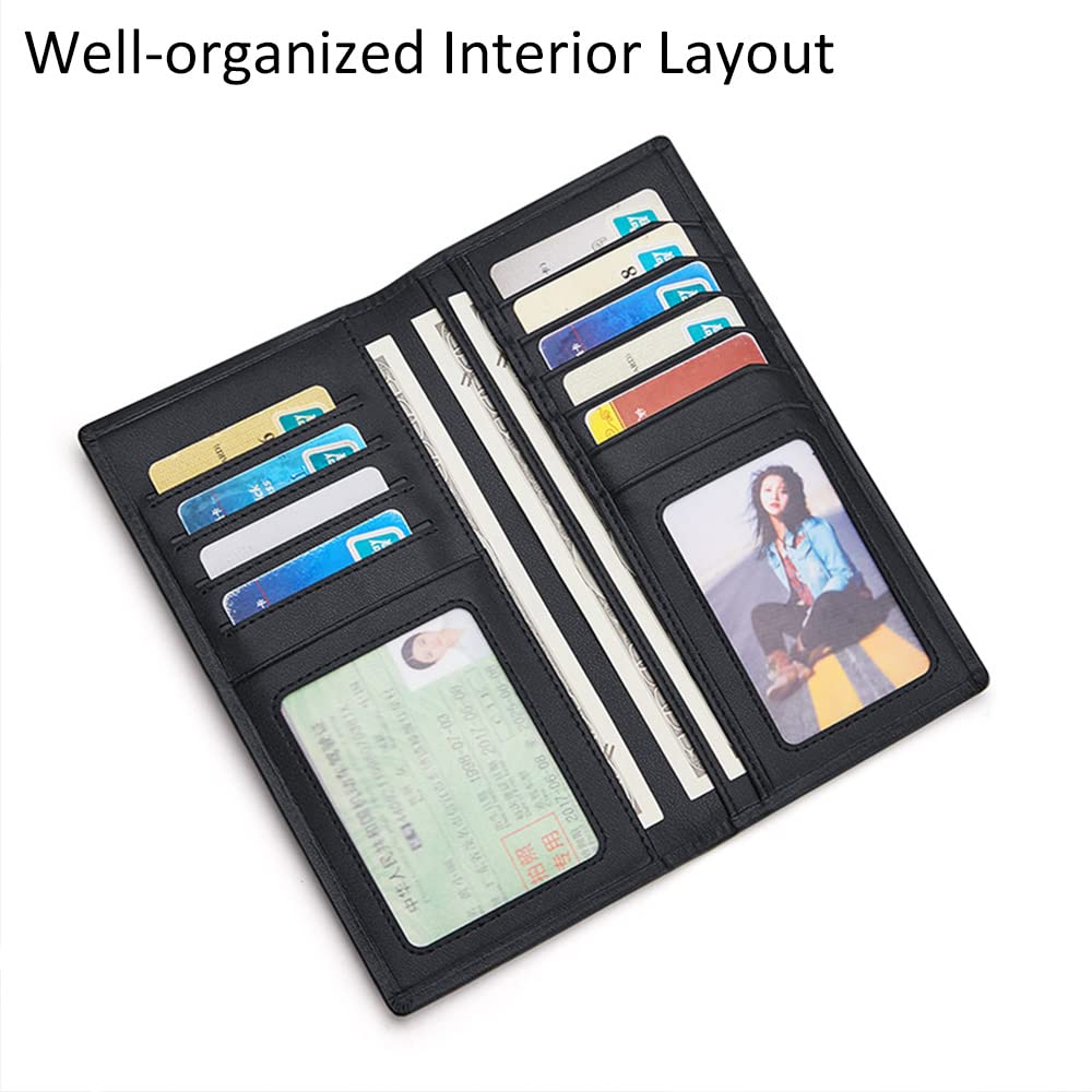 VANNANBA Slim RFID Blocking Leather Wallet for Men - Thin Bifold Credit Card Holder with ID Window & Gift Box (Black) | Perfect for Travel, Business & Everyday Use