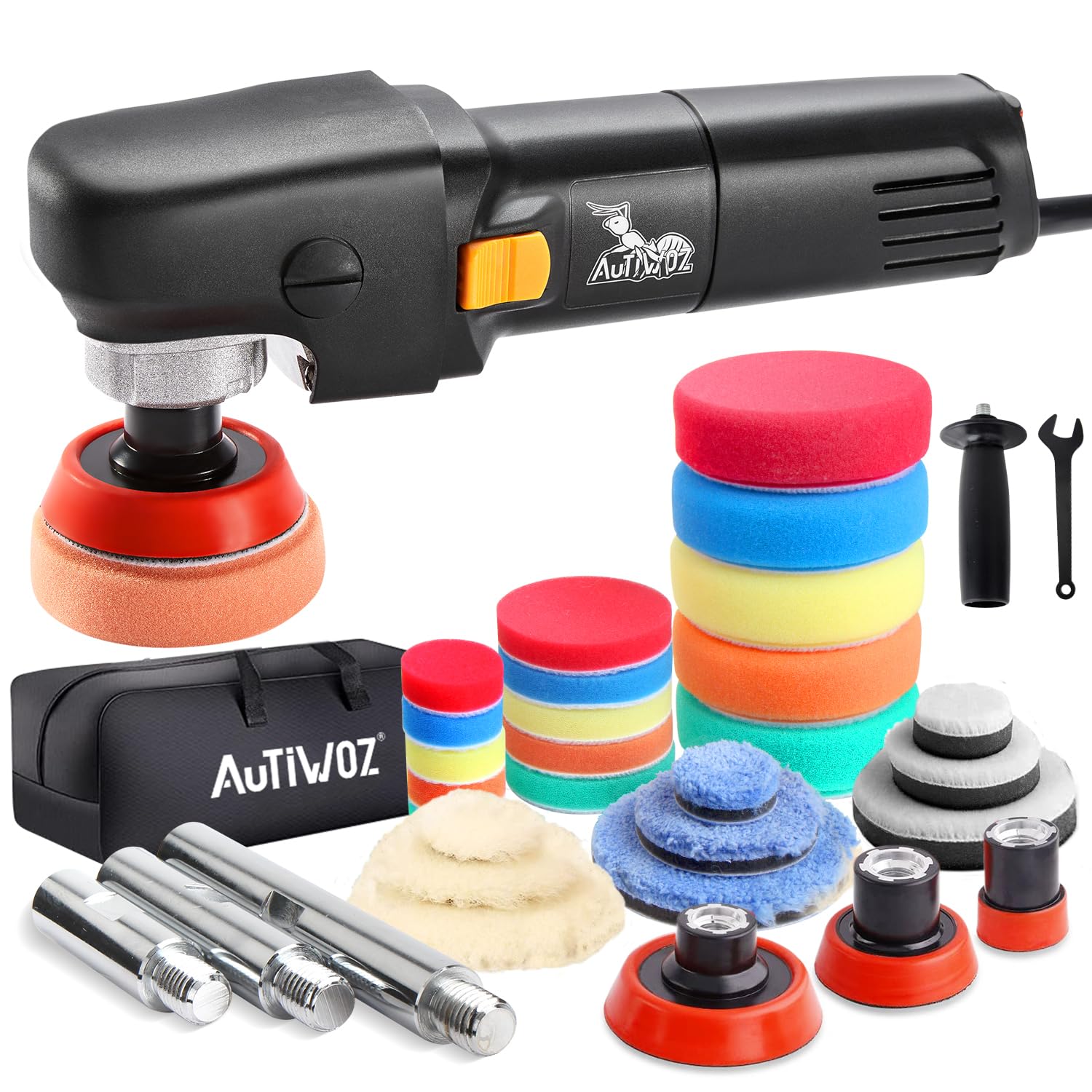 600W Mini Buffer Polisher Kit - 33Pcs Car Waxing & Polishing Machine with 1