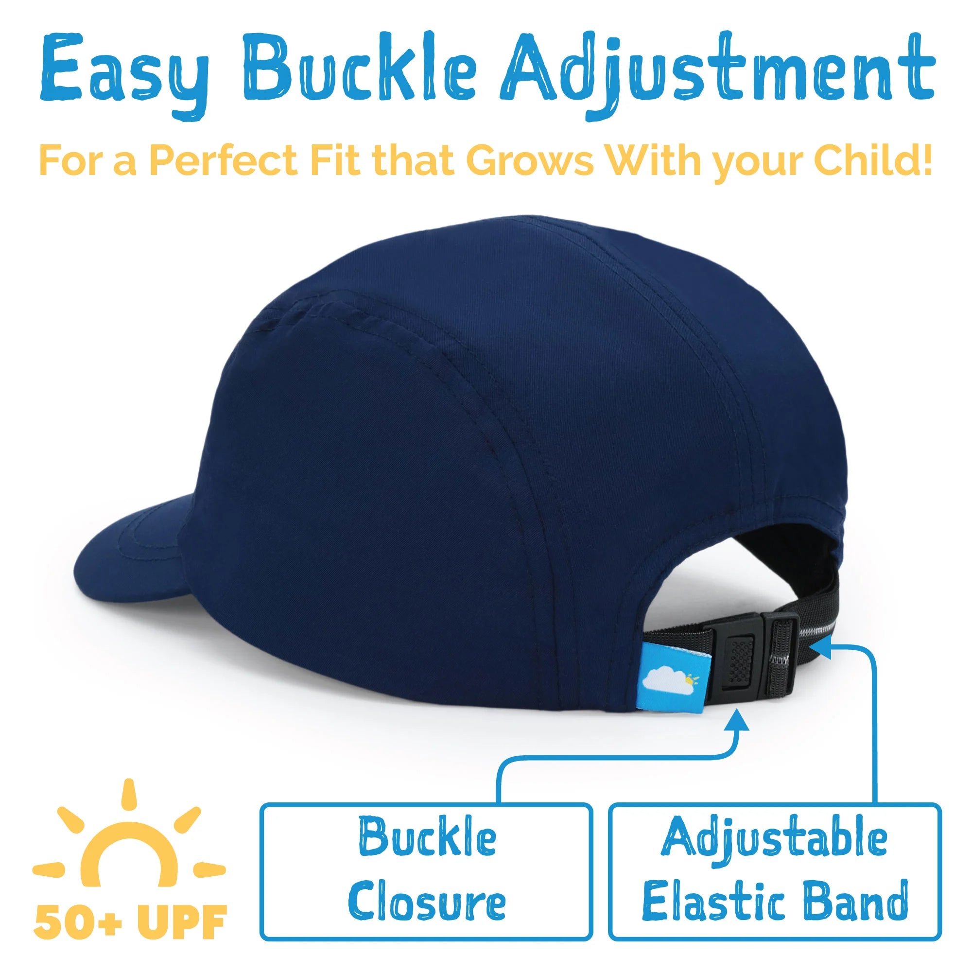 Jan & Jul Navy Five Panel SunLite Hat - UPF 50+ UV Protection for Kids & Toddlers - Perfect for Beach, Outdoor Play & Summer Activities