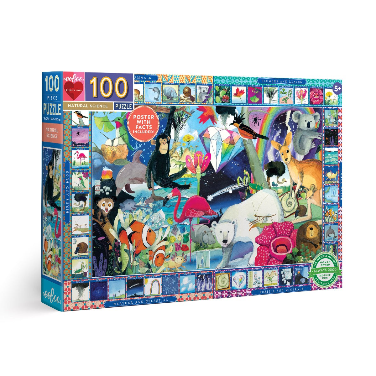 eeBoo Natural Science 100 Piece Puzzle for Kids - Educational Learning Toy for Children Ages 5+ - Perfect for Homeschooling, Classroom Activities & Family Game Night