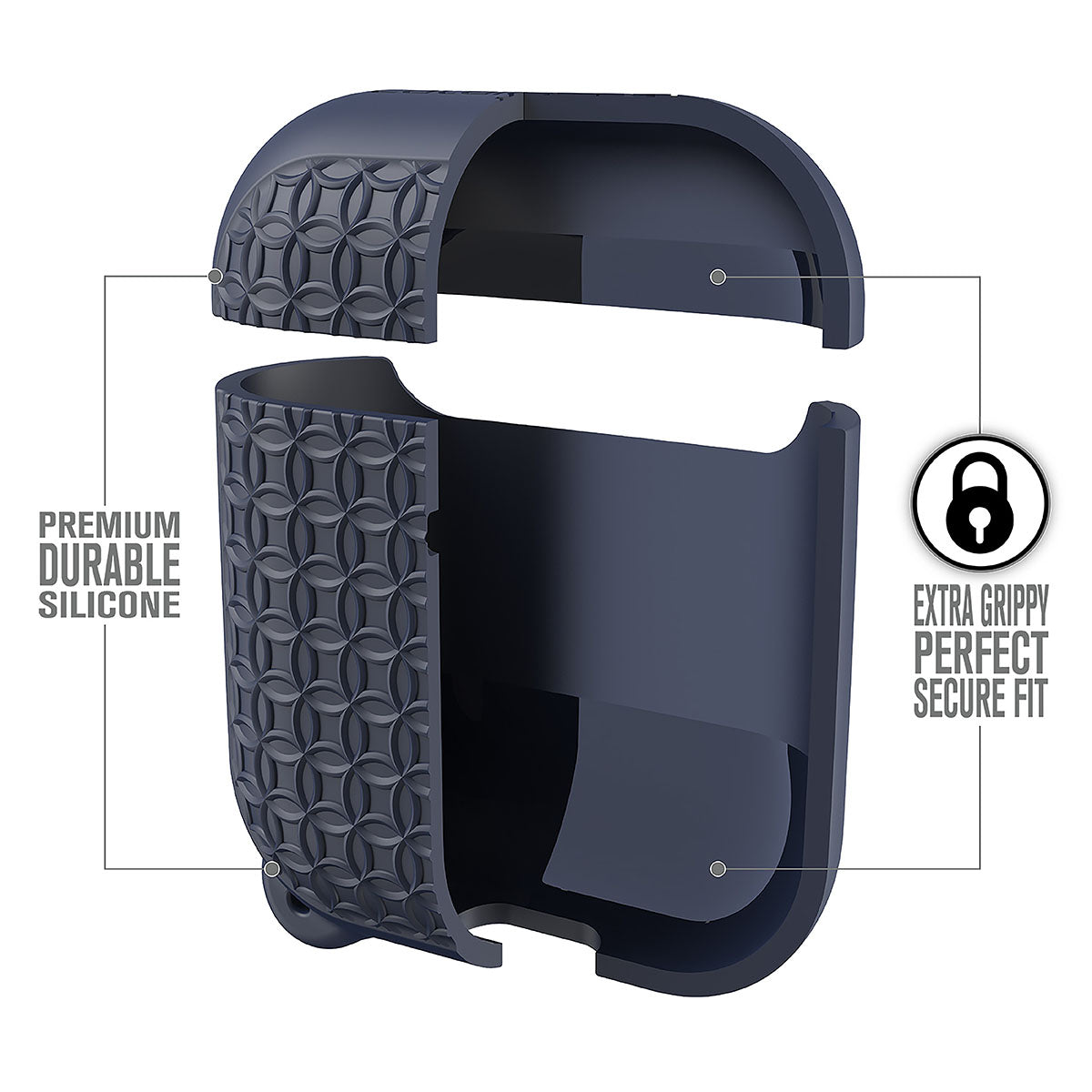 Premium AirPods 1 & 2 Protective Case with Keychain - Durable Cover for Apple AirPods 1st & 2nd Generation - Perfect for Travel, Gym & Everyday Use