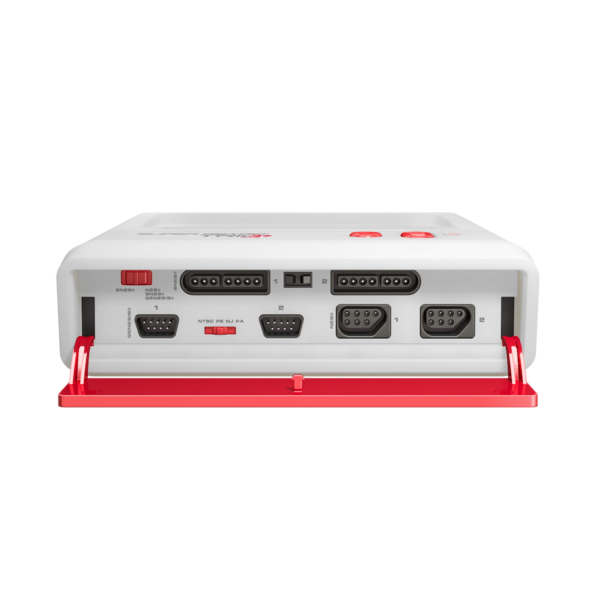 Retro-Bit Super Retro Trio HD Plus 720P 3-in-1 Gaming Console with HDMI Port - Compatible with NES, SNES & Sega Genesis Cartridges (Red/White) - Perfect for Classic Gaming Enthusiasts & Retro Game Collectors