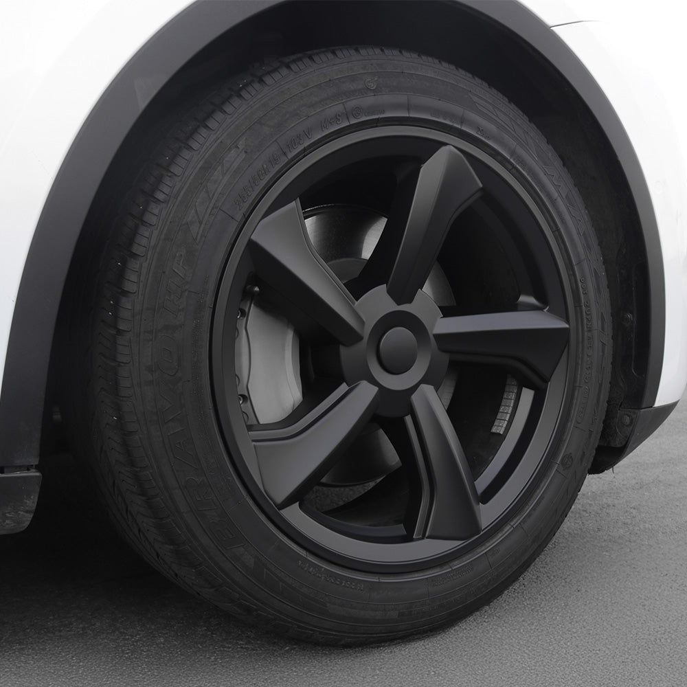 2025+ Tesla Model Y Juniper 19’’ Crossflow Wheel Cover Replacement | OEM Style Black Rim Protectors for Enhanced Protection & Style | Perfect for Road Trips & Daily Commutes