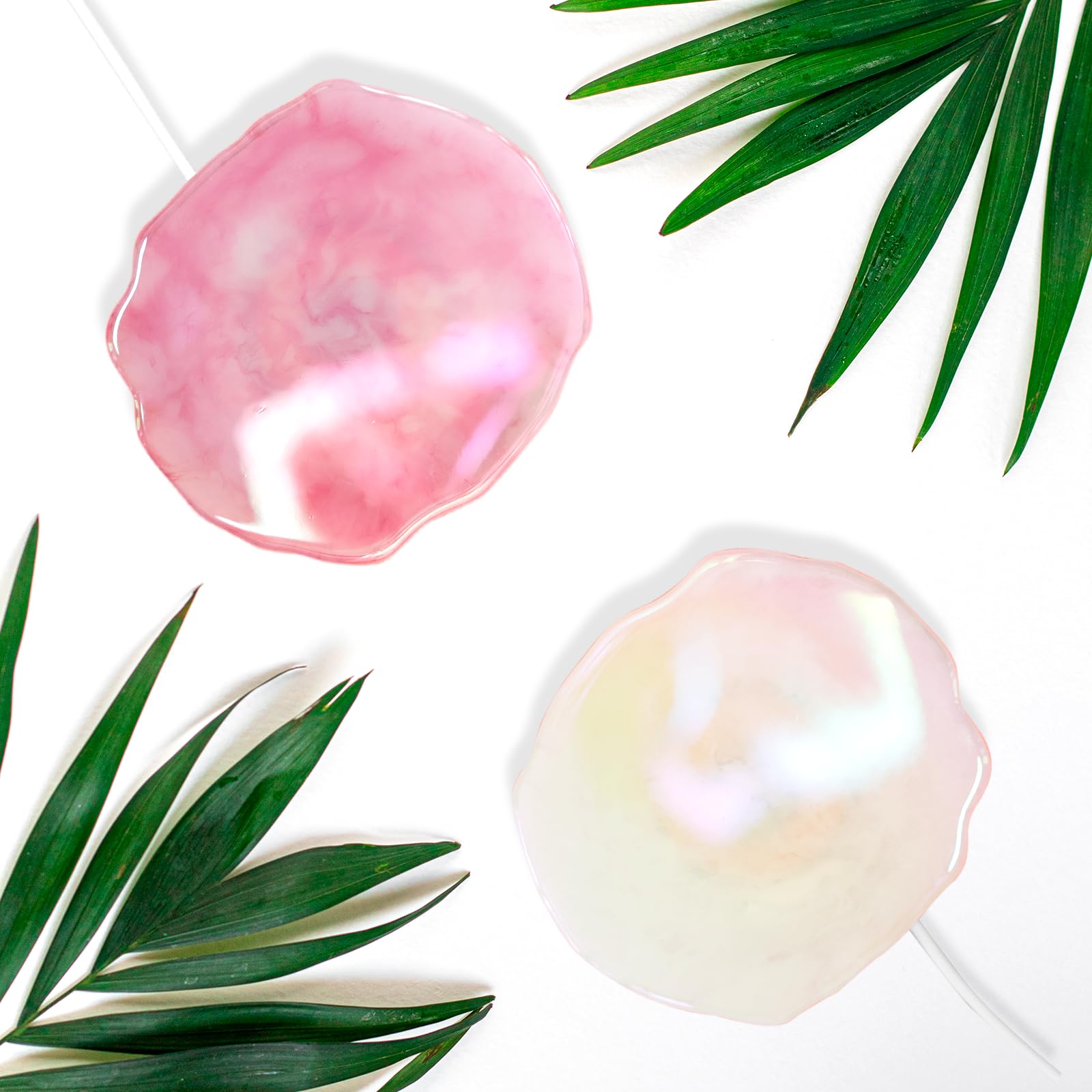 Ellie Rose Crystal Wireless Charger - Fast Charging Pad with Agate Gemstone for iPhone, Samsung Galaxy, Note & More - Rose Quartz Holographic - Perfect for Home, Office & Travel