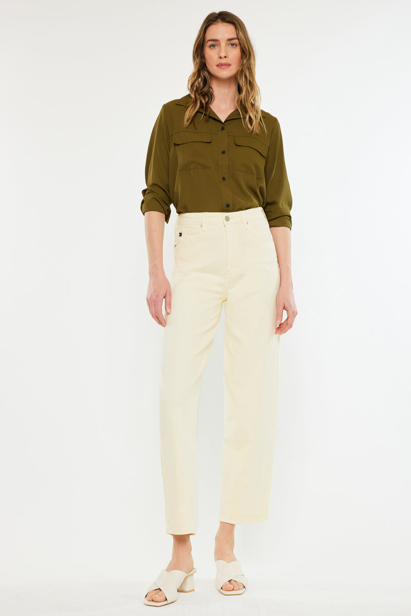Retrice High Rise Slim Balloon Jeans for Women - Stretch Denim Skinny Jeans with Tapered Leg | Perfect for Casual Outfits, Date Nights & Street Style Fashion