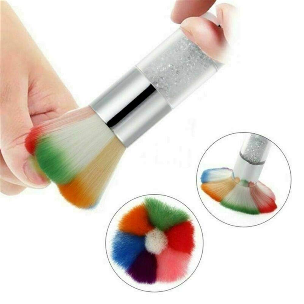 Glitter Nail Dust Brush Remover - Gold Fiber Hair for Manicure & Salon Care