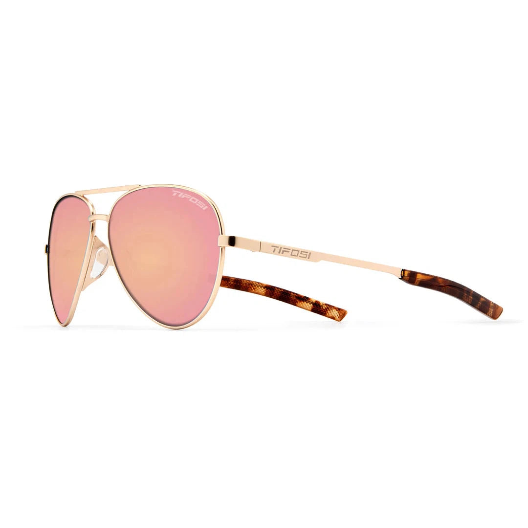Tifosi Schwae Gold Pink Sunglasses - Polarized UV Protection for Women - Fashionable & Lightweight for Running, Cycling, Beach & Outdoor Activities