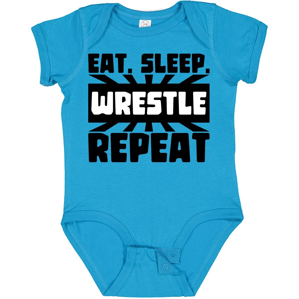 Inktastic Eat Sleep Wrestle Repeat Baby Bodysuit - Soft Cotton Onesie for Wrestling Fans, Infants & Toddlers - Perfect for Wrestling Practice, Playtime & Gifts