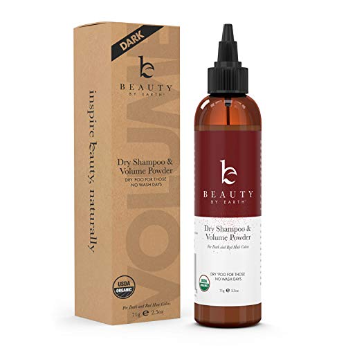 Organic Dry Shampoo Powder for Voluminous Hair - Natural Volumizing Powder & Best Travel Dry Shampoo (2.5 oz, Dark) - Perfect for On-the-Go Styling & Oily Hair Refresh