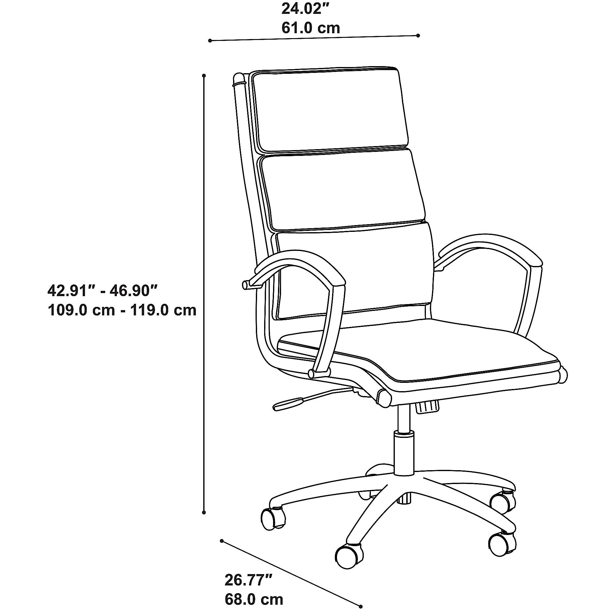 Bush Business Furniture Echo High Back Leather Executive Chair - Washed Gray, Ergonomic Office Chair for Home & Professional Workspaces - Perfect for Long Hours at Computer Desk, Conference Rooms & Executive Offices