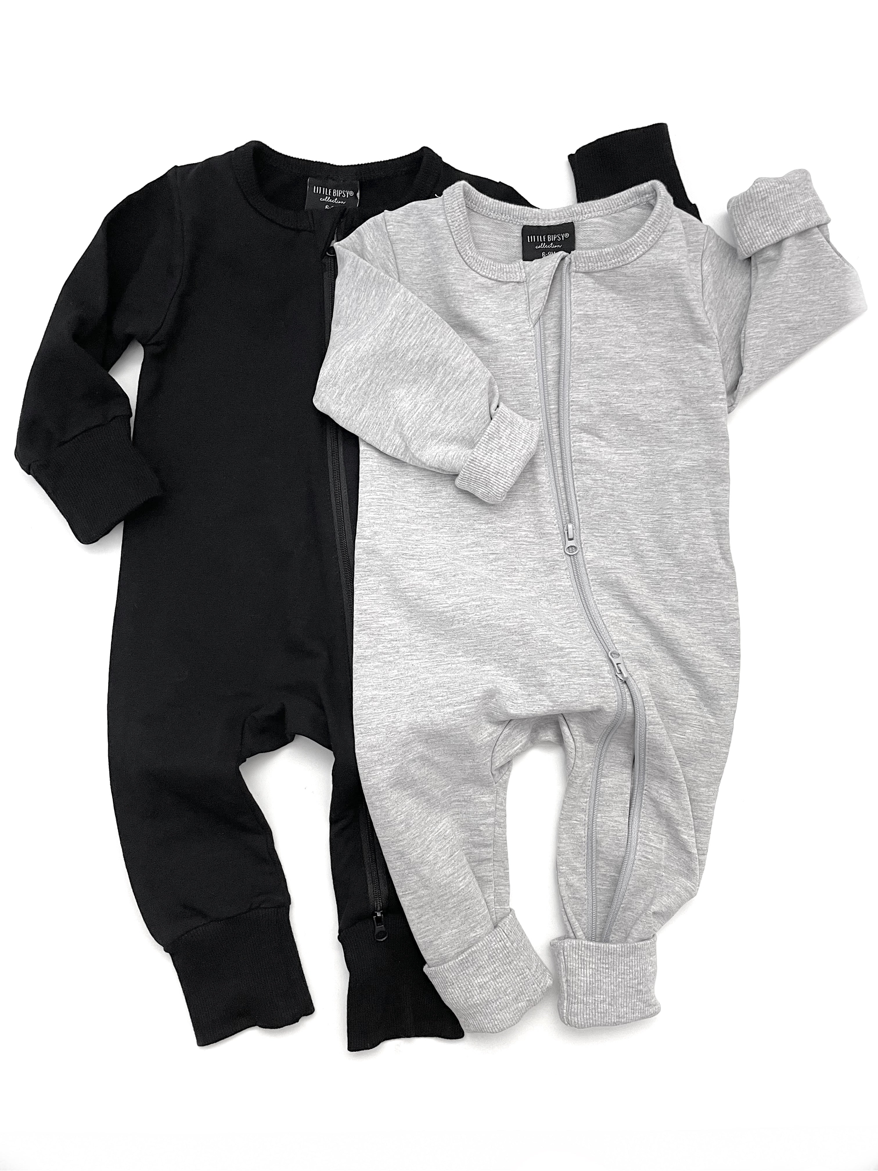 2-Way Zip Romper for Babies - Soft & Comfortable Grey Jumpsuit - Perfect for Playtime, Daycare & Outdoor Adventures