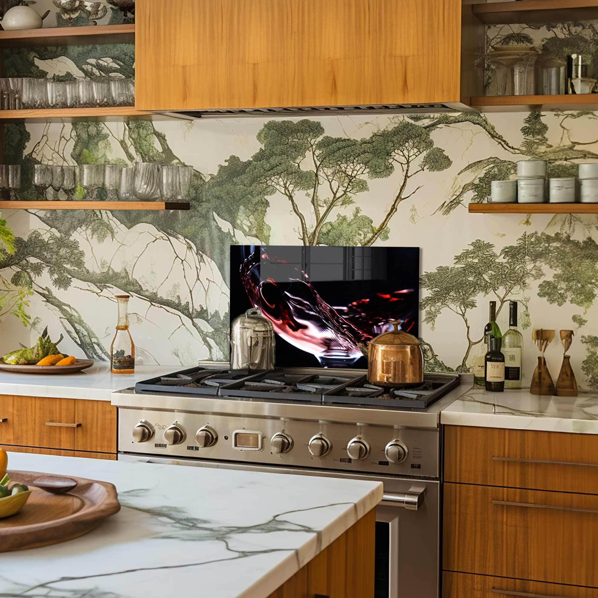 Premium Tempered Glass Wine Splashback - Elegant Kitchen Backsplash for Wine Enthusiasts | Perfect for Home Bars, Kitchens & Dining Areas