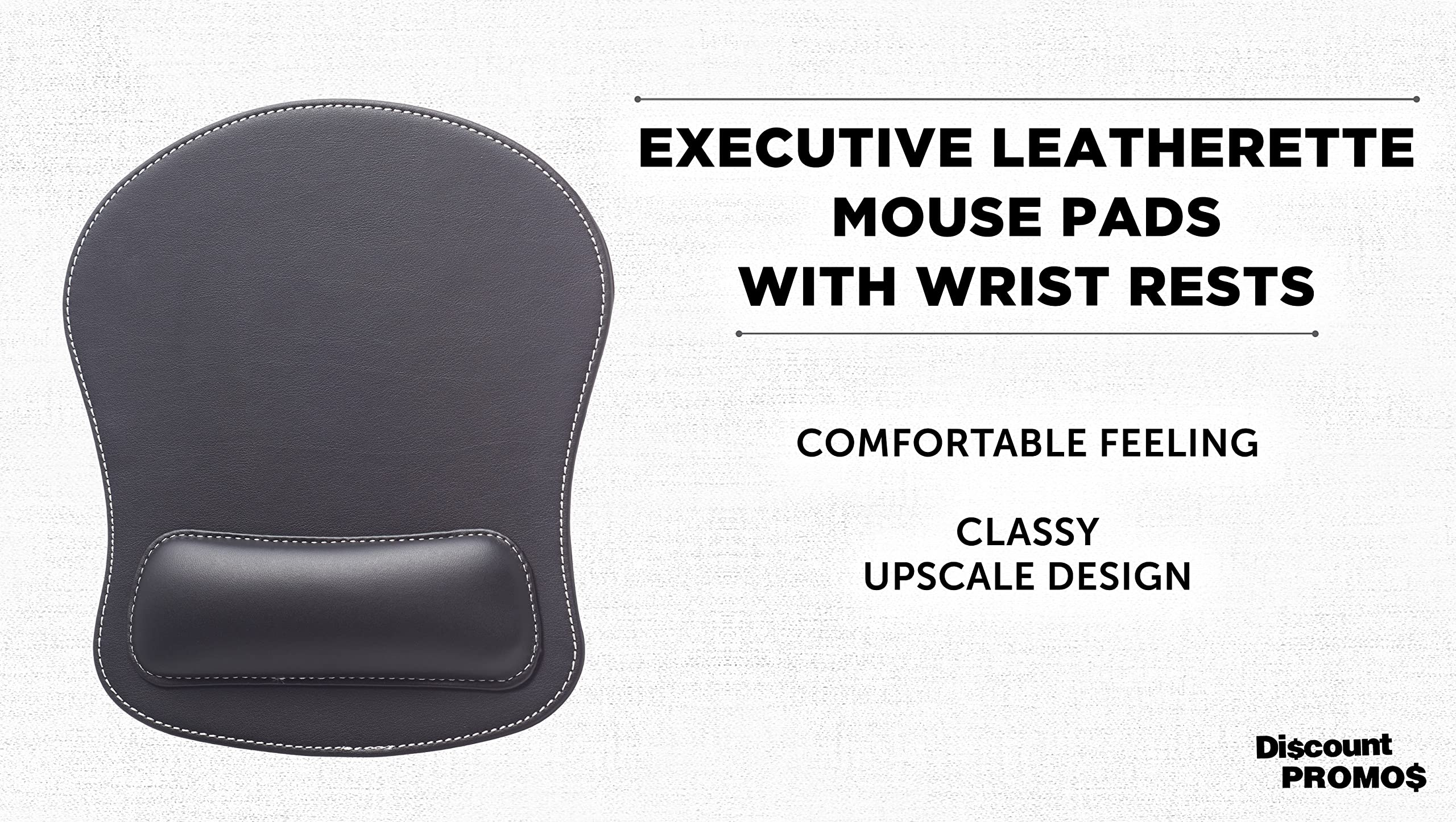 Premium Executive Leatherette Mouse Pads - Set of 10 Bulk Pack for Office & Home, Non-Slip Desk Pads with Smooth Surface - Ideal for Workstations, Gaming & Office Accessories (Black)
